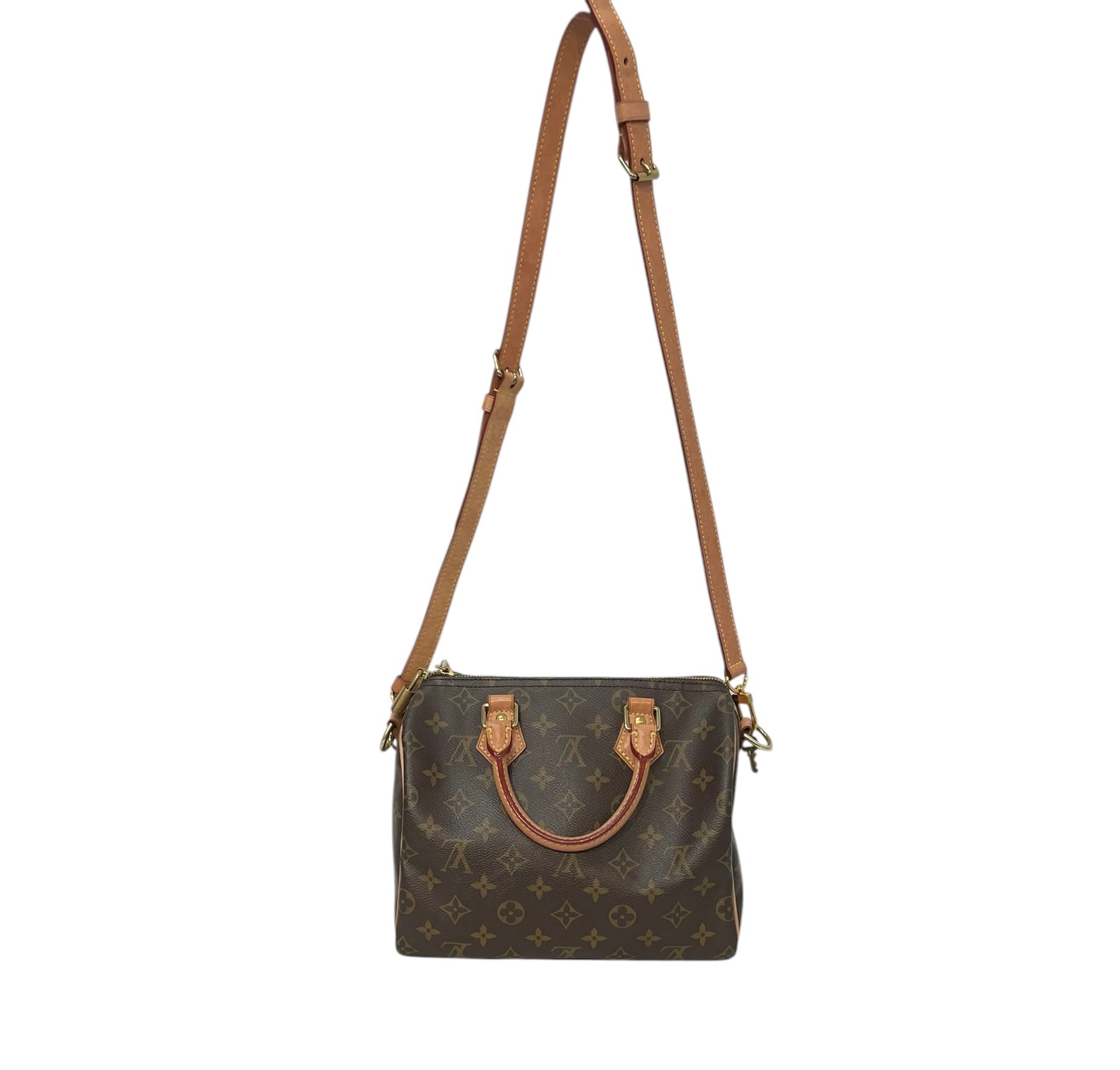 LOUIS VUITTON/Cross Body Bag/Monogram/Leather/BRW/speedy 25 bandouliere view 2