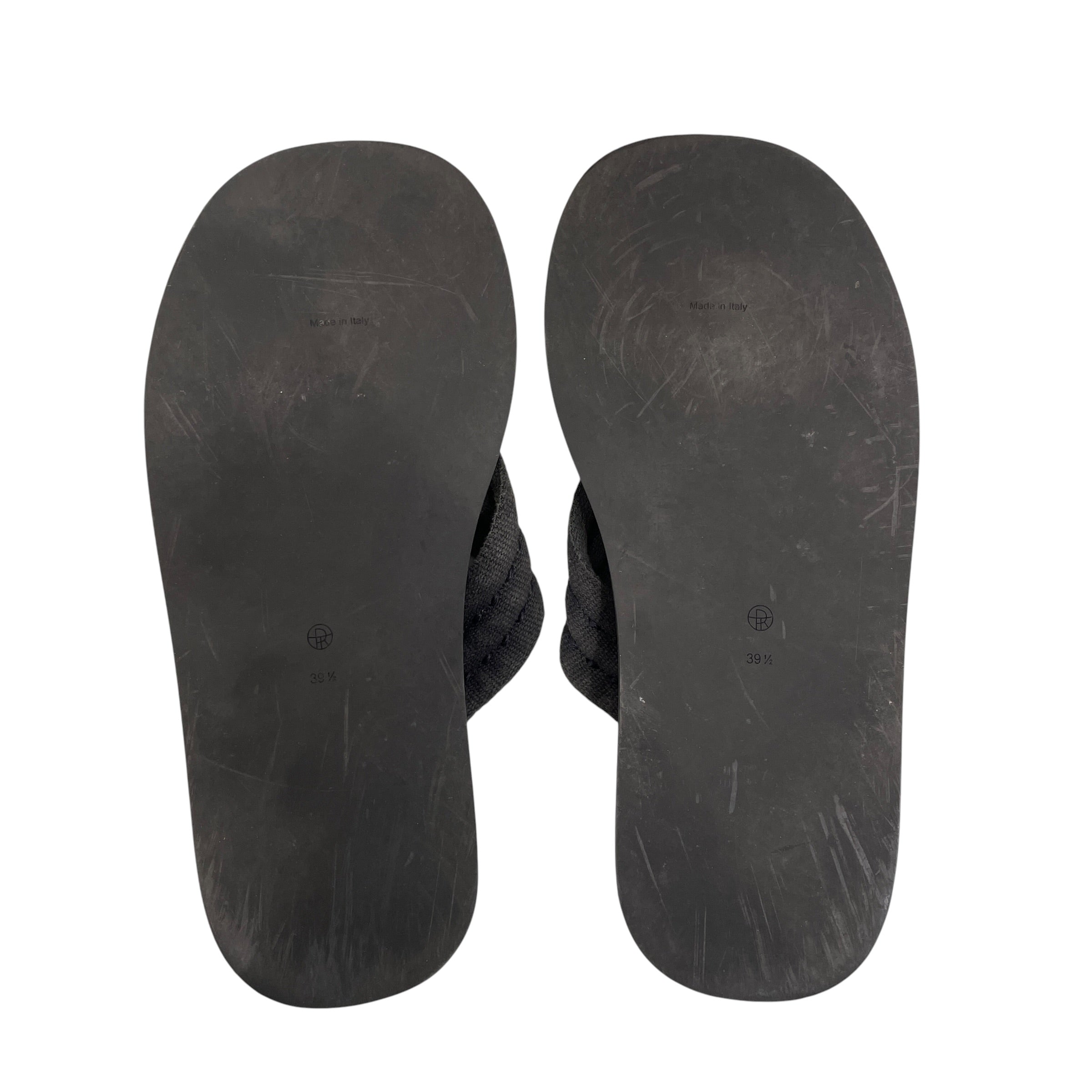 THE ROW/Sandals/EU 39.5/Leather/BLK/CANVAS STRAP view 4