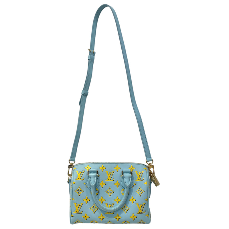 LOUIS VUITTON/Cross Body Bag/Monogram/Leather/BLU/Speedy Bandouliere 20