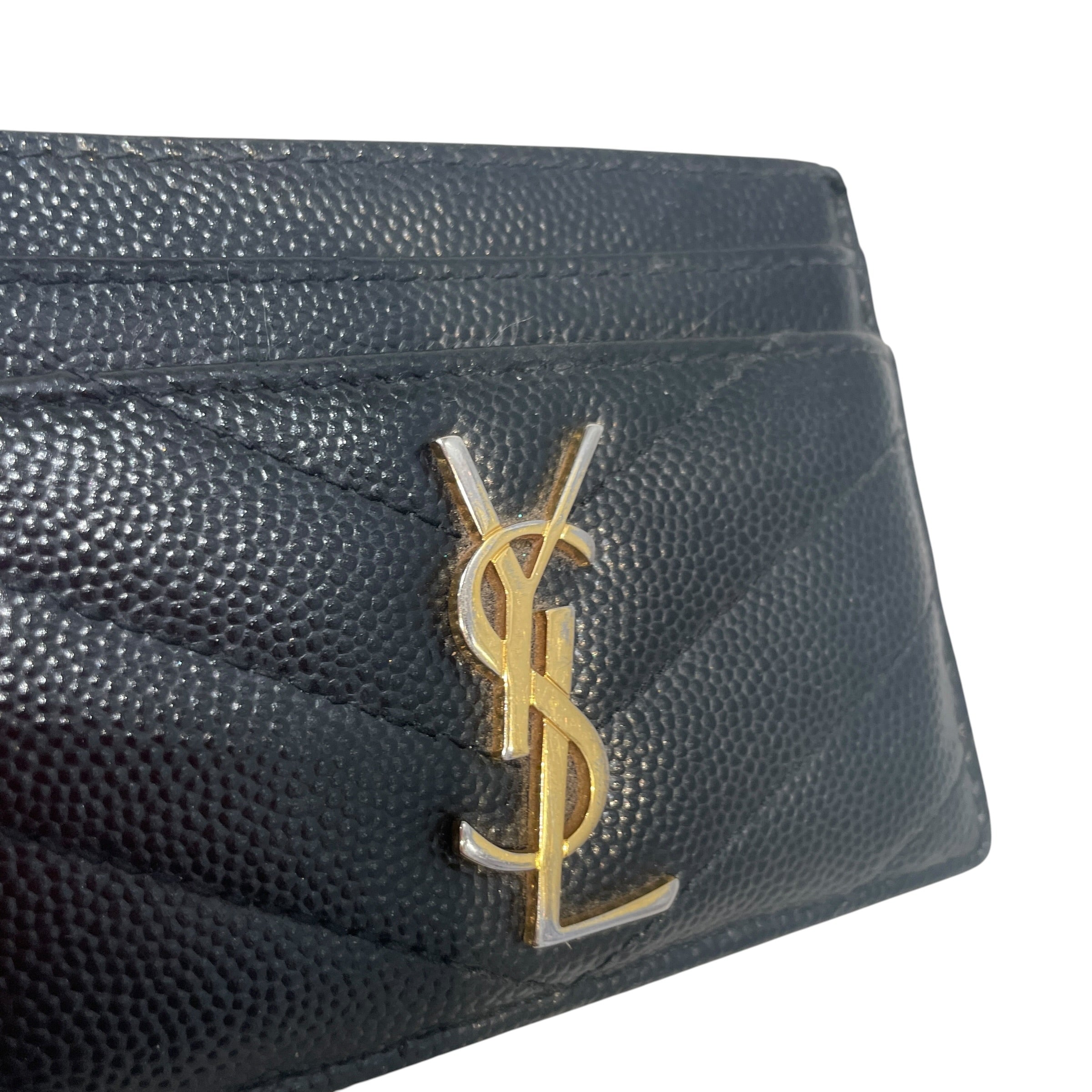 YVES SAINT LAURENT/Wallet/Leather/BLK/M's/YSL logo Card Holder view 4