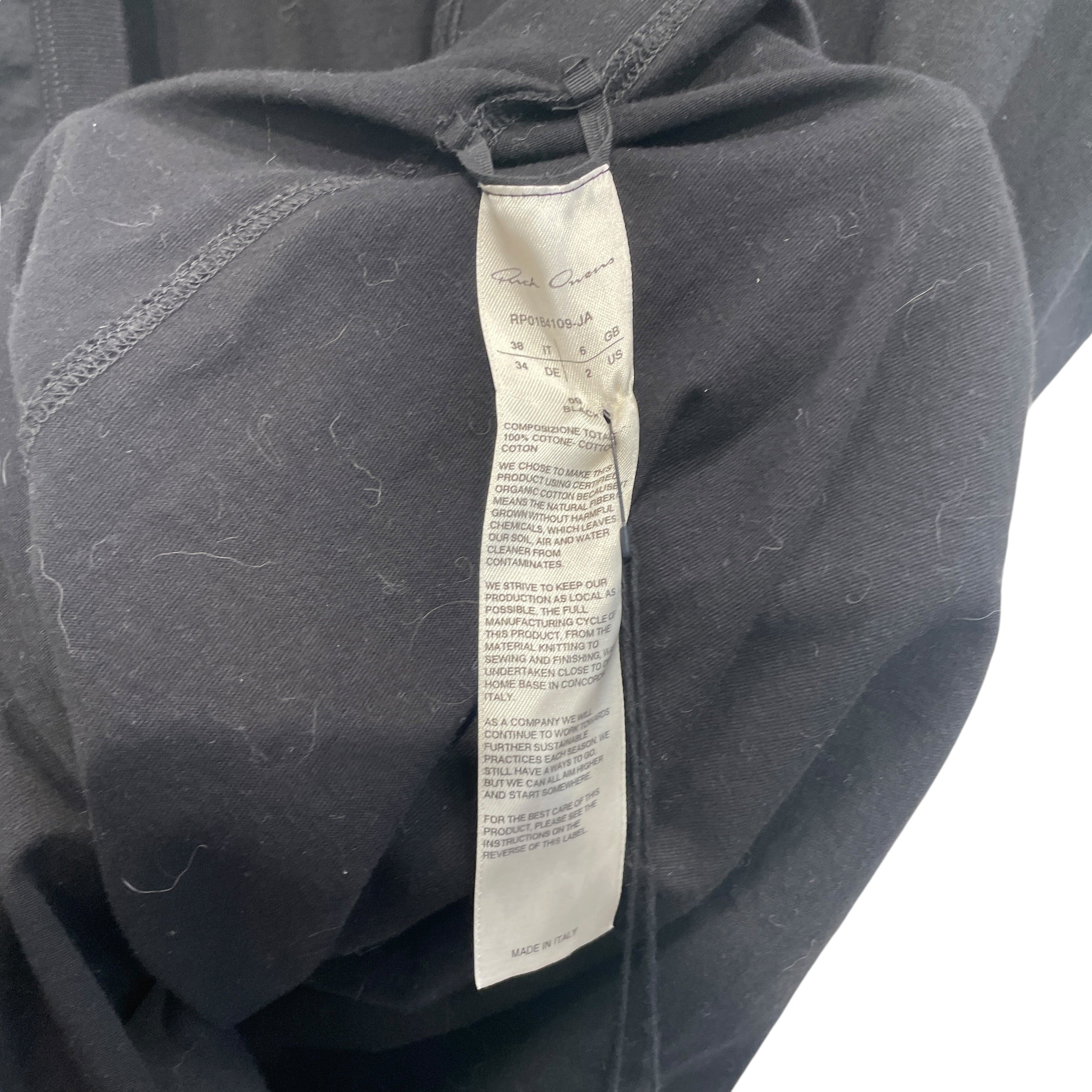 Rick Owens/T-Shirt/38/Cotton/BLK/DYLAN TE view 4