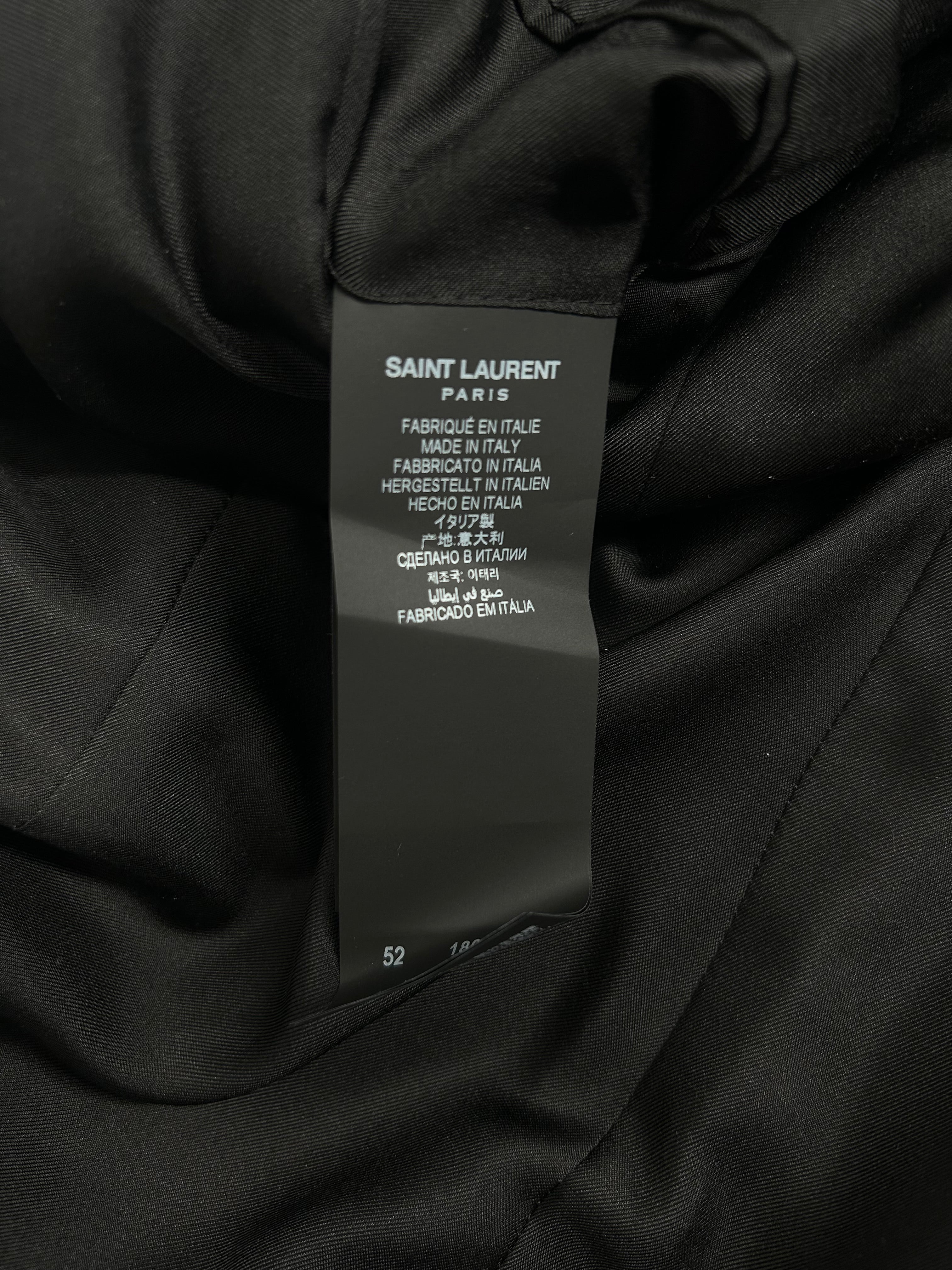 SAINT LAURENT/Coat/52/Wool/BLK/FUR COLLAR view 4