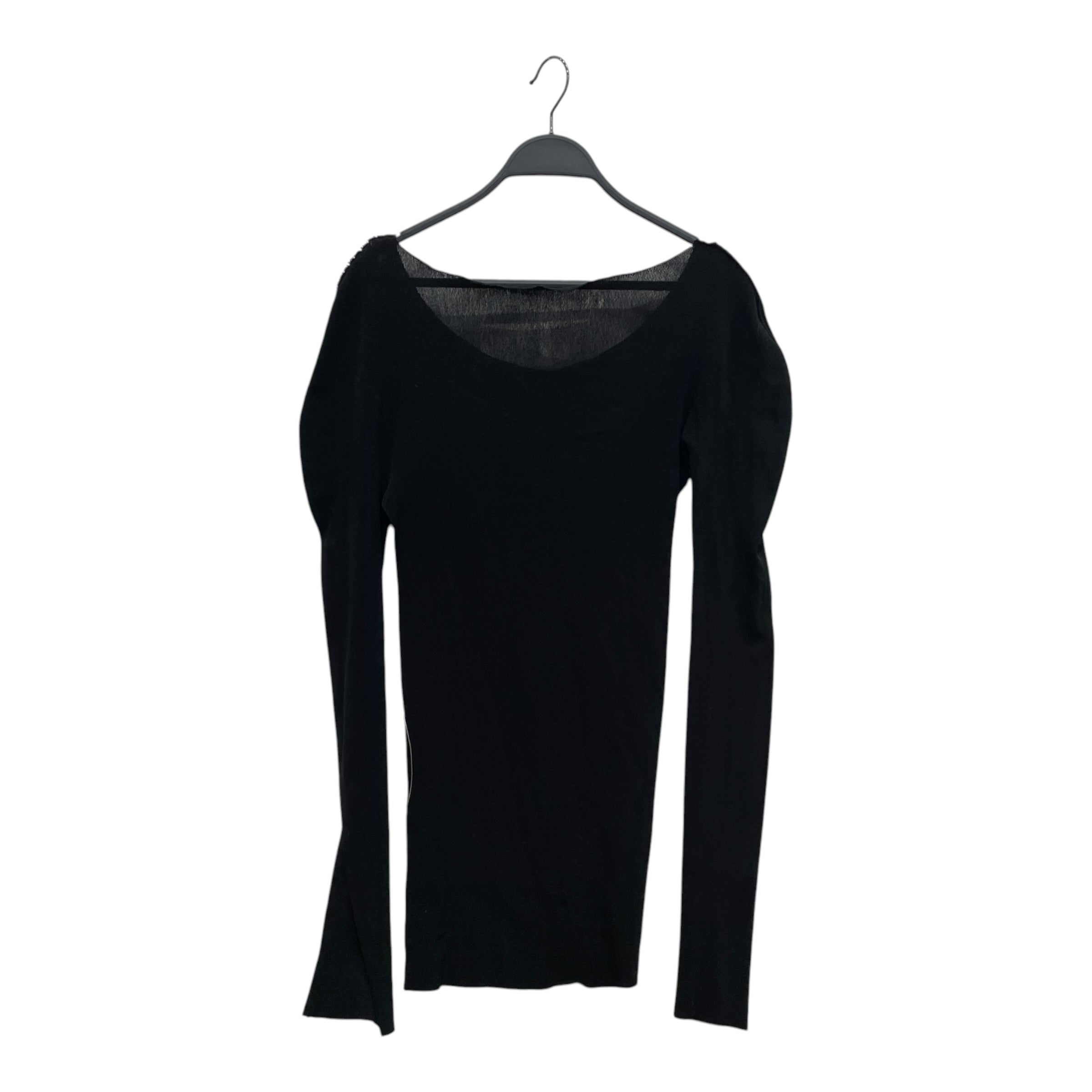 ISSEY MIYAKE/LS T-Shirt/OS/Polyester/BLK/APOC MESH BOATNECK SHOULDER DE view 2