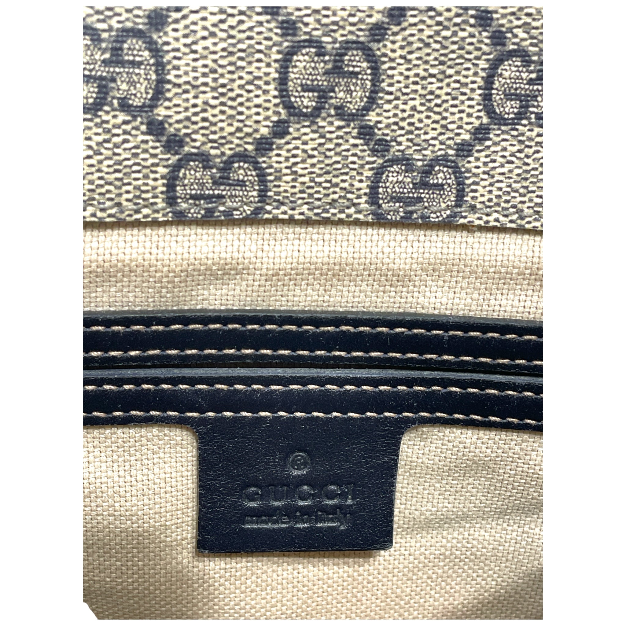 GUCCI/Cross Body Bag/Monogram/NVY/BUCKLE FLAP MESSENGER view 4