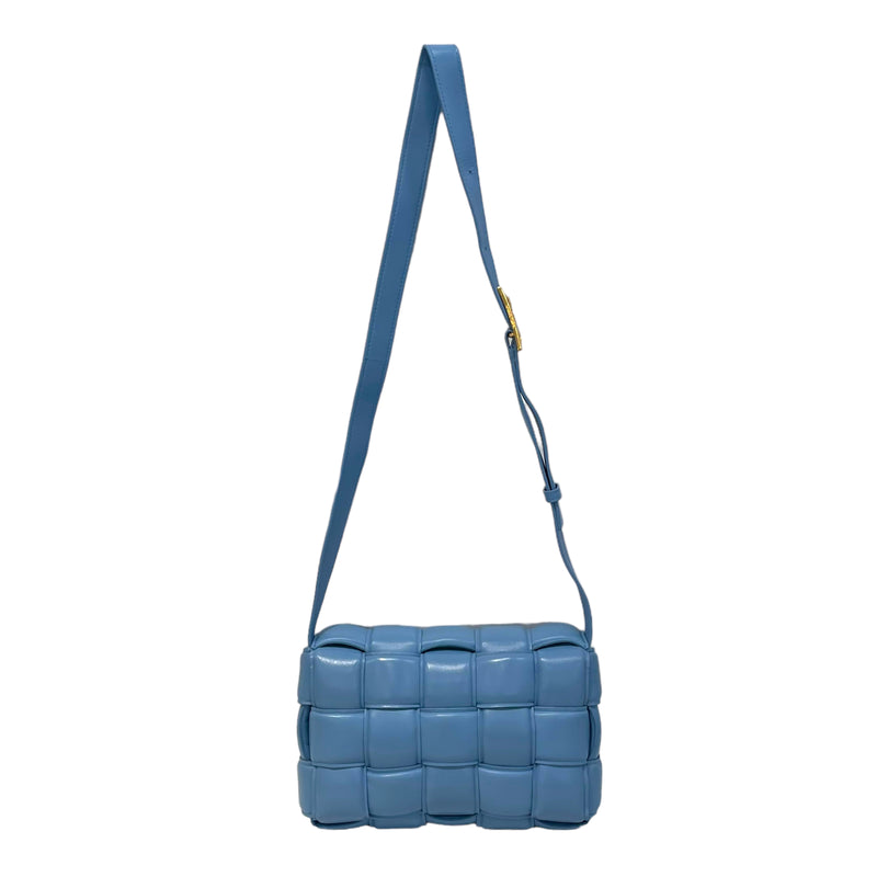 BOTTEGA VENETA/Cross Body Bag/Lambskin/BLU/Nappa Maxi Cassette Padded