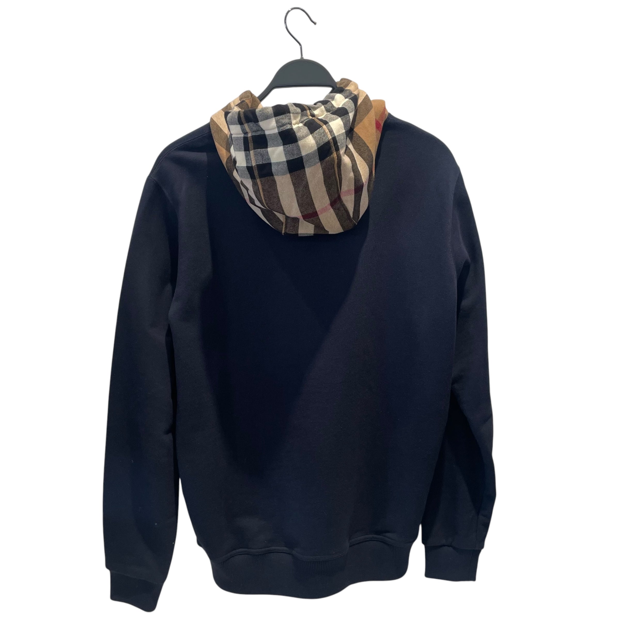 BURBERRY/Hoodie/S/Cotton/NVY/ckeck lined flannel hood view 2