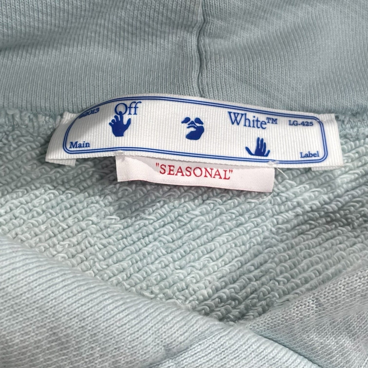 OFF-WHITE/Hoodie/XS/Cotton/BLU/sky blue laundry crop split view 3