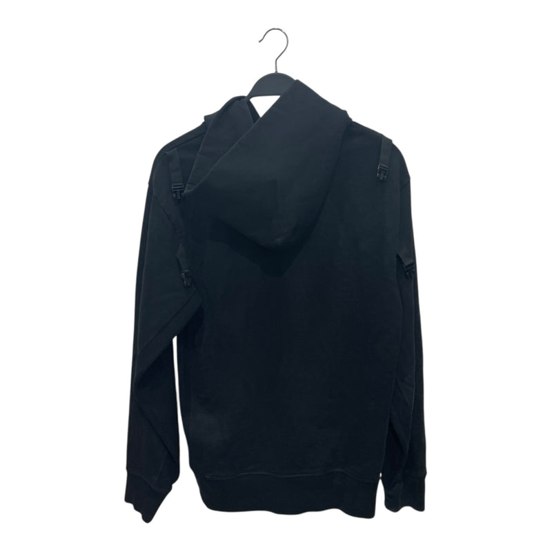 Helmut Lang/Hoodie/XL/Cotton/BLK/Pullover/BONDAGE HOODIE