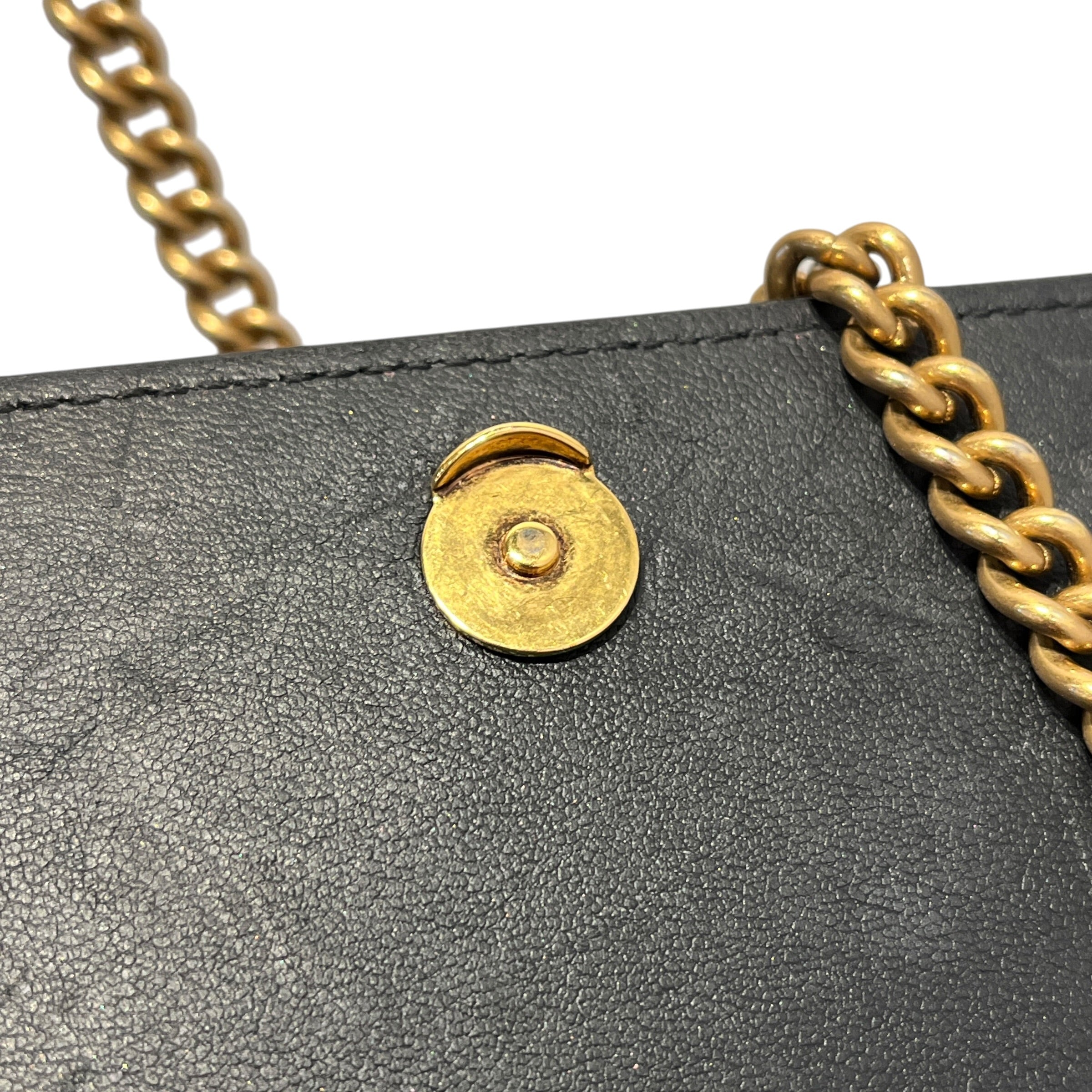BALENCIAGA/Cross Body Bag/Leather/BLK/crush wallet on chain view 15