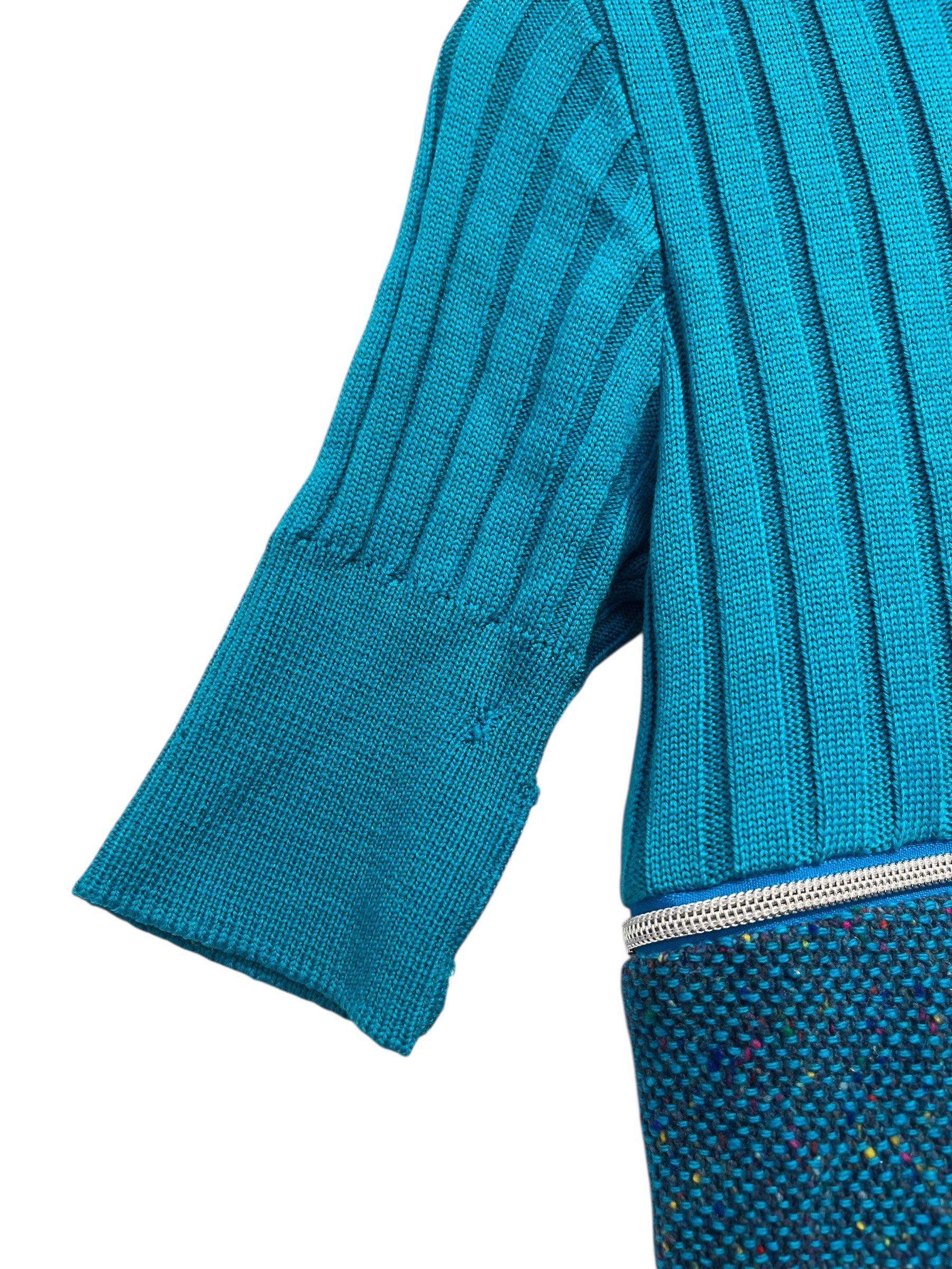 MUGLER/LS Dress/S/Wool/BLU/ZIPPER ON CHEST view 4