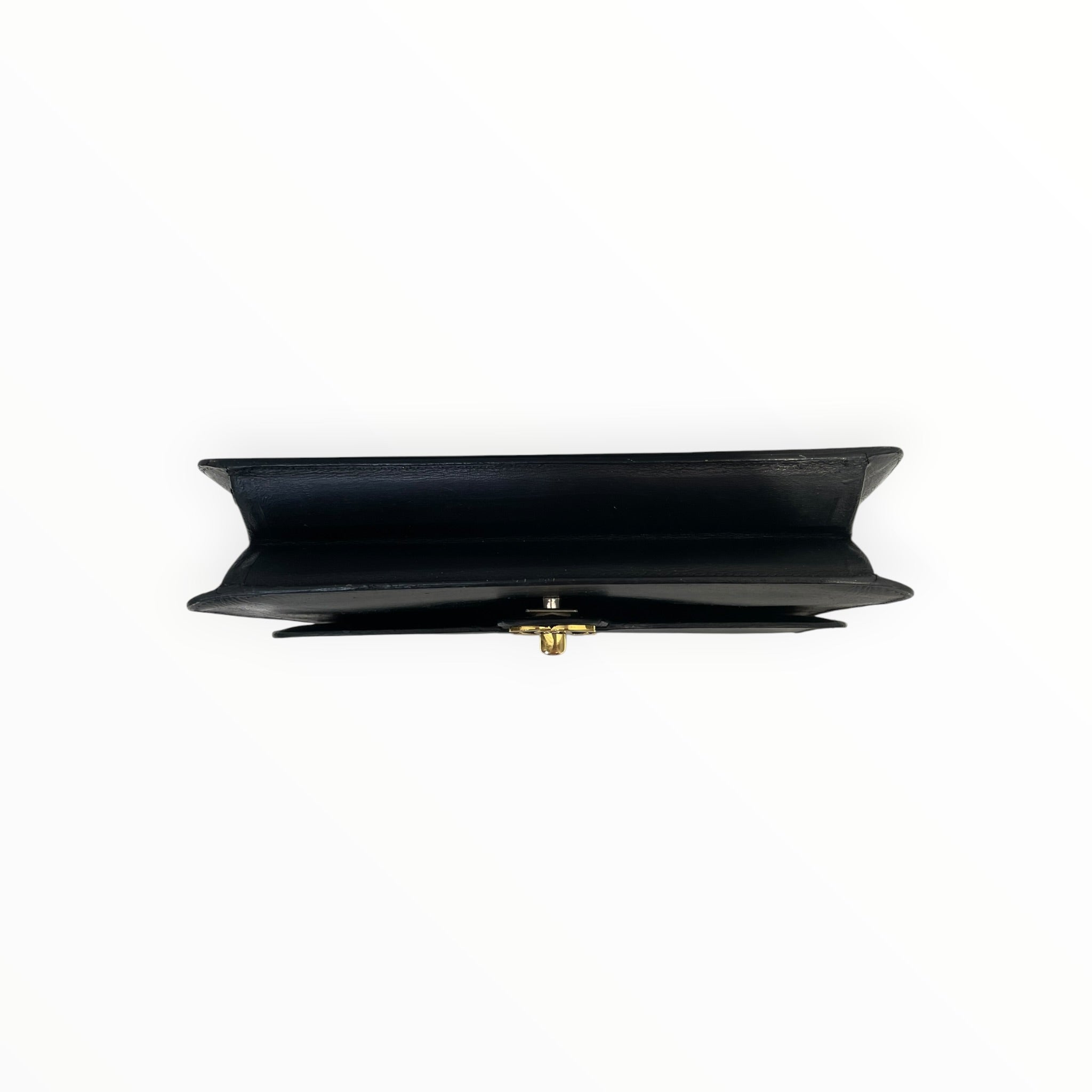CHANEL/Vintage/Hand Bag/Leather/BLK/Single Flap Gold Hardware view 3