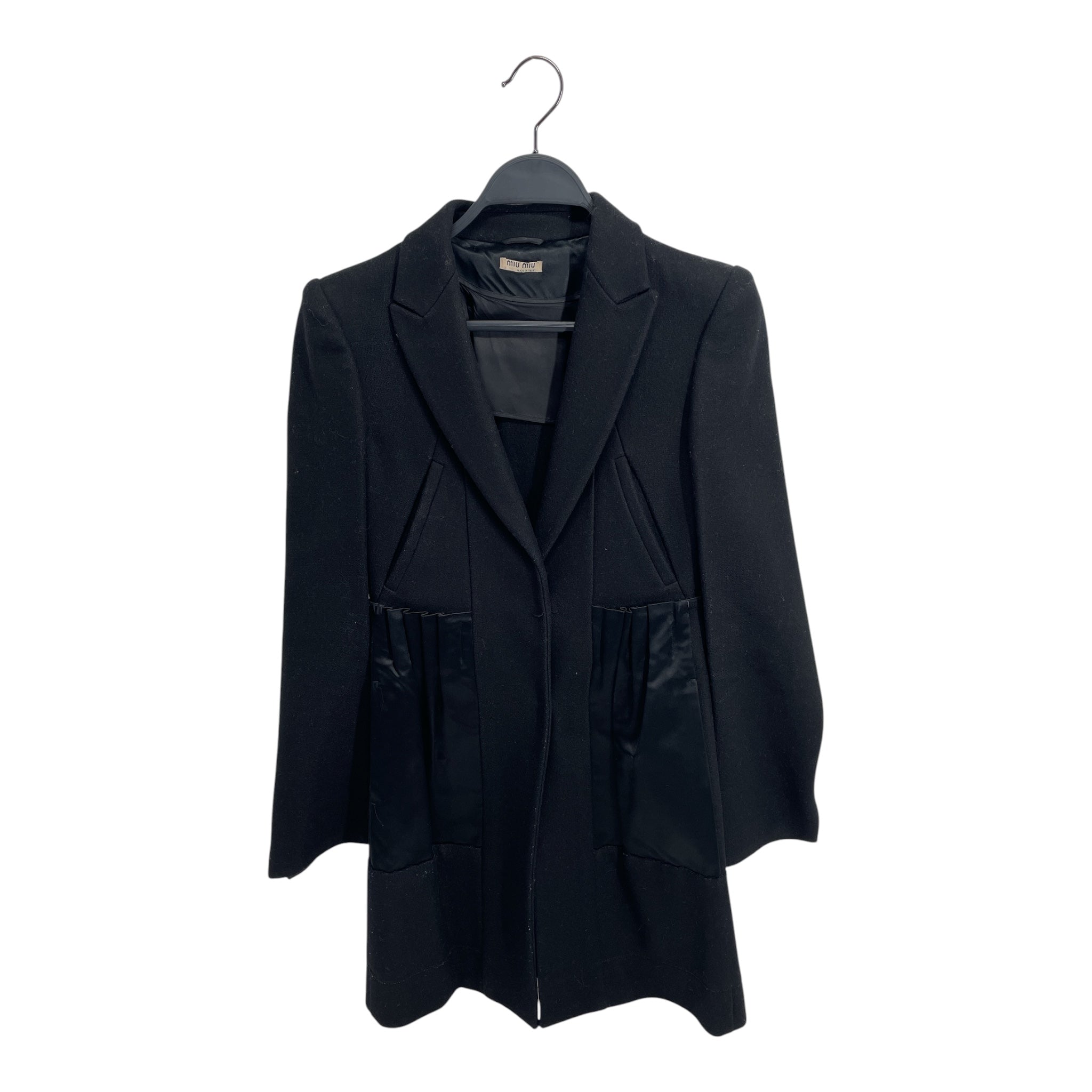 MIU MIU/Coat/36/BLK/coat w sillky details view 1