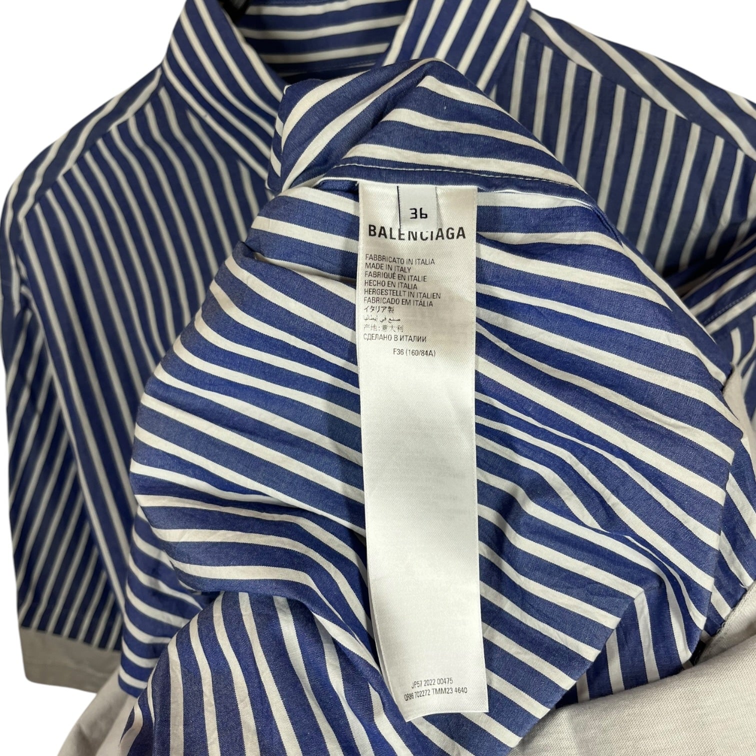 BALENCIAGA/LS Shirt/36/Cotton/WHT/Stripe/ view 4
