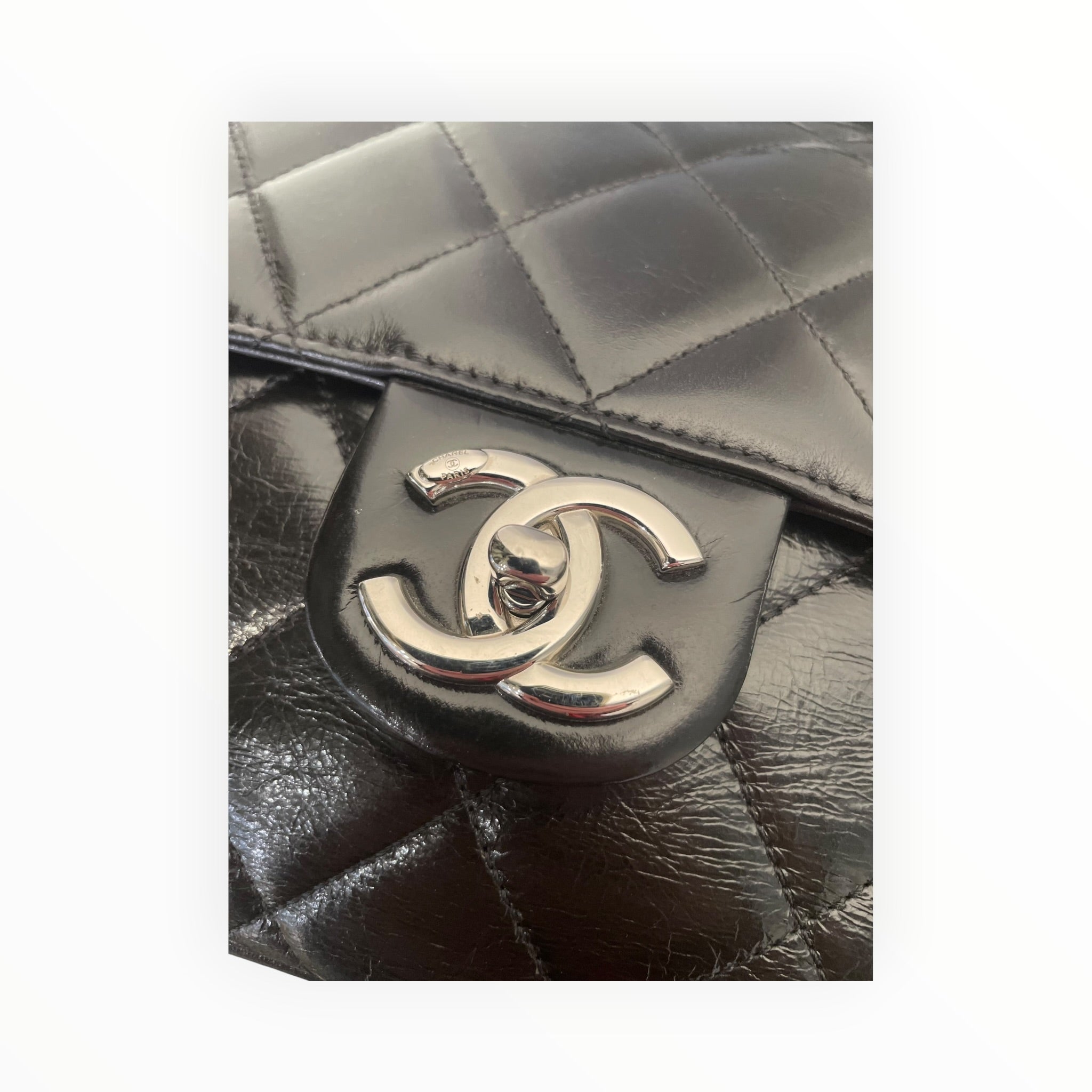 CHANEL/Tote Bag/Leather/BLK/cc delivery tote view 10