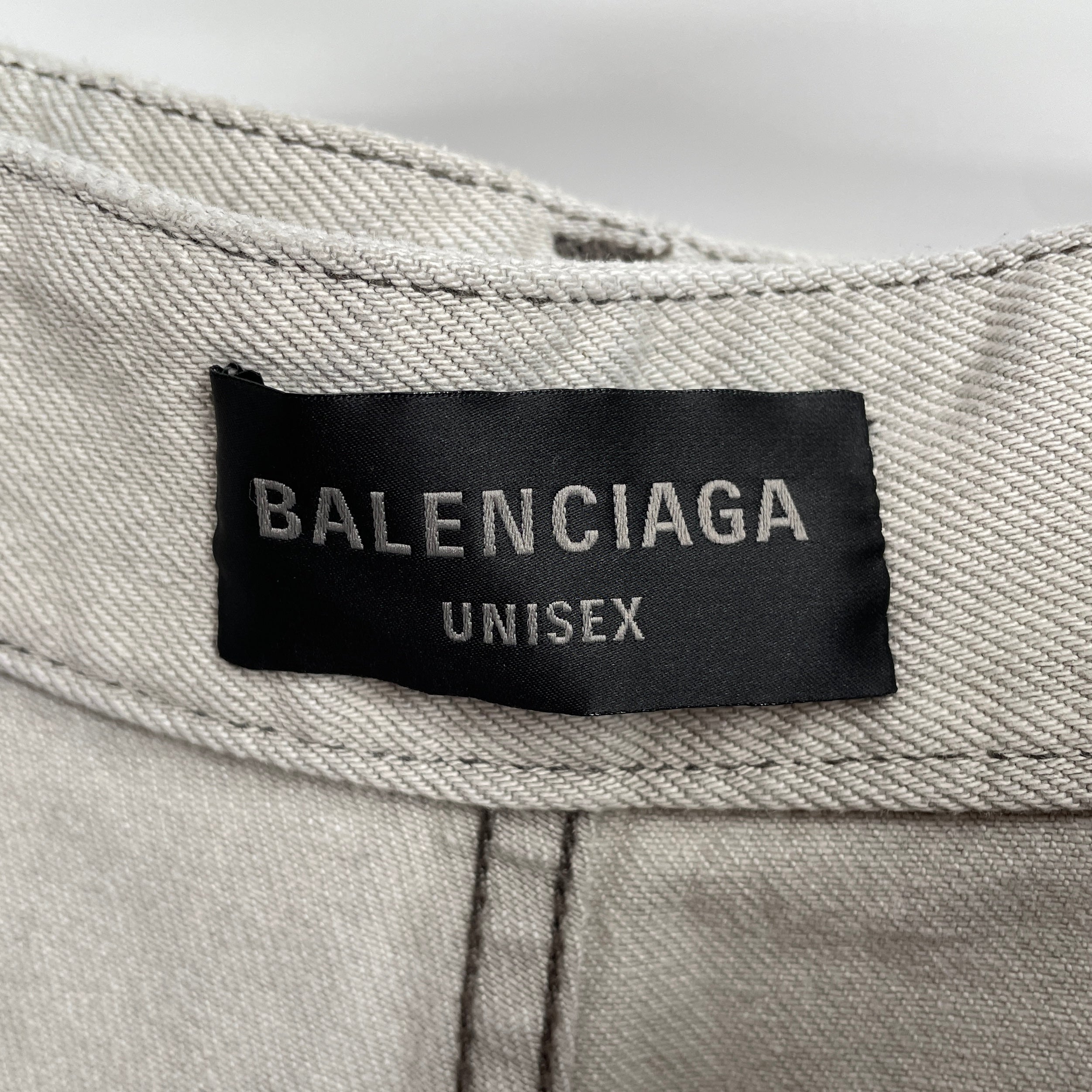BALENCIAGA/Wide Leg Pants/L/Denim/GRY/2022 DOUBLE LAYERED SKIRT PNT view 3