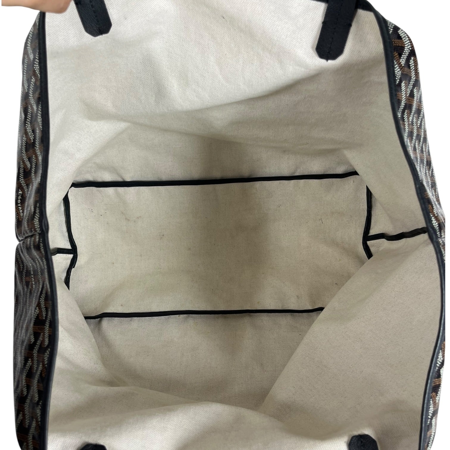 GOYARD/Tote Bag/Monogram/Leather/BLK/St. Louis Tote view 3