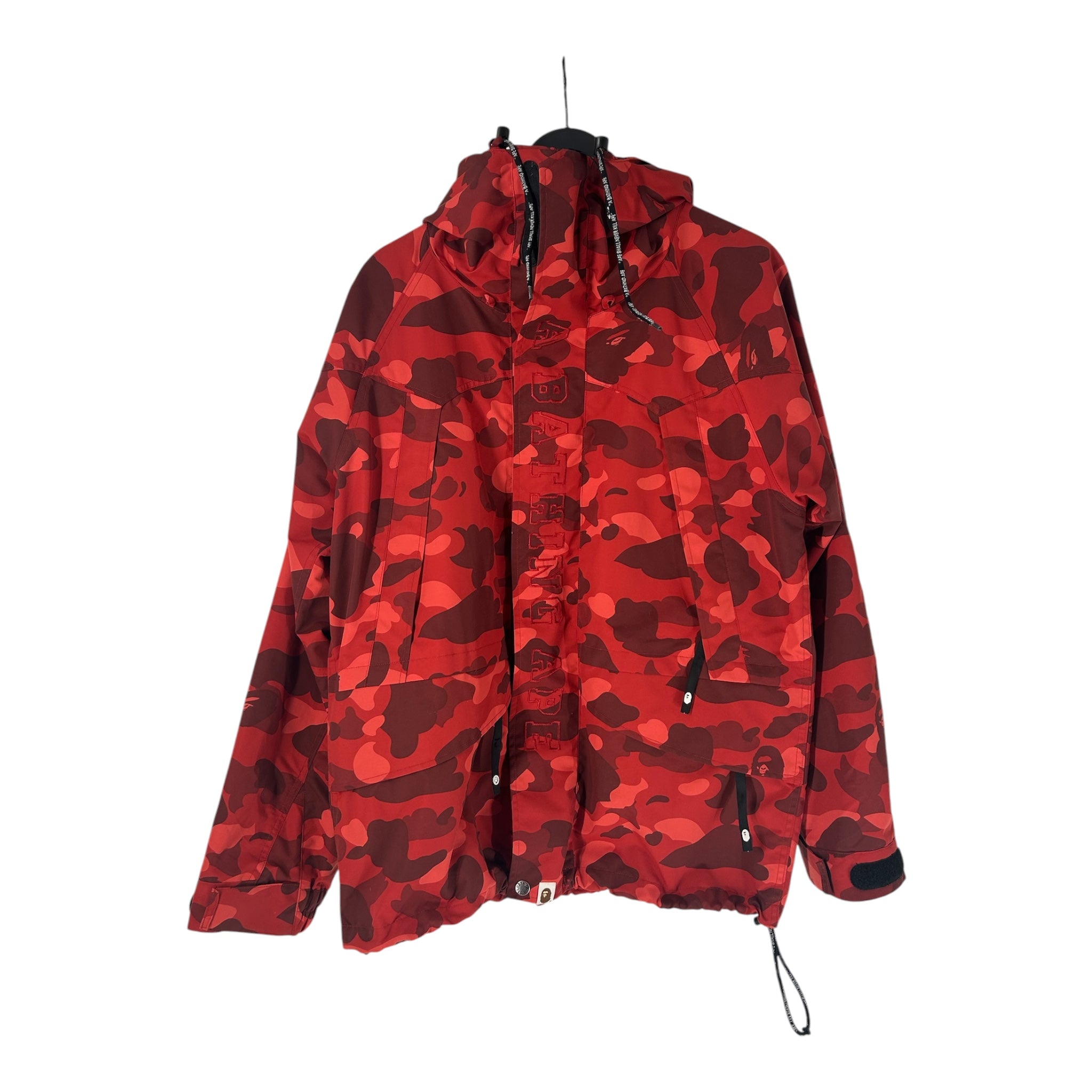A BATHING APE/Windbreaker/XL/Nylon/RED/All Over Print/SNOWBOARDING CAMO LGO STCH view 1