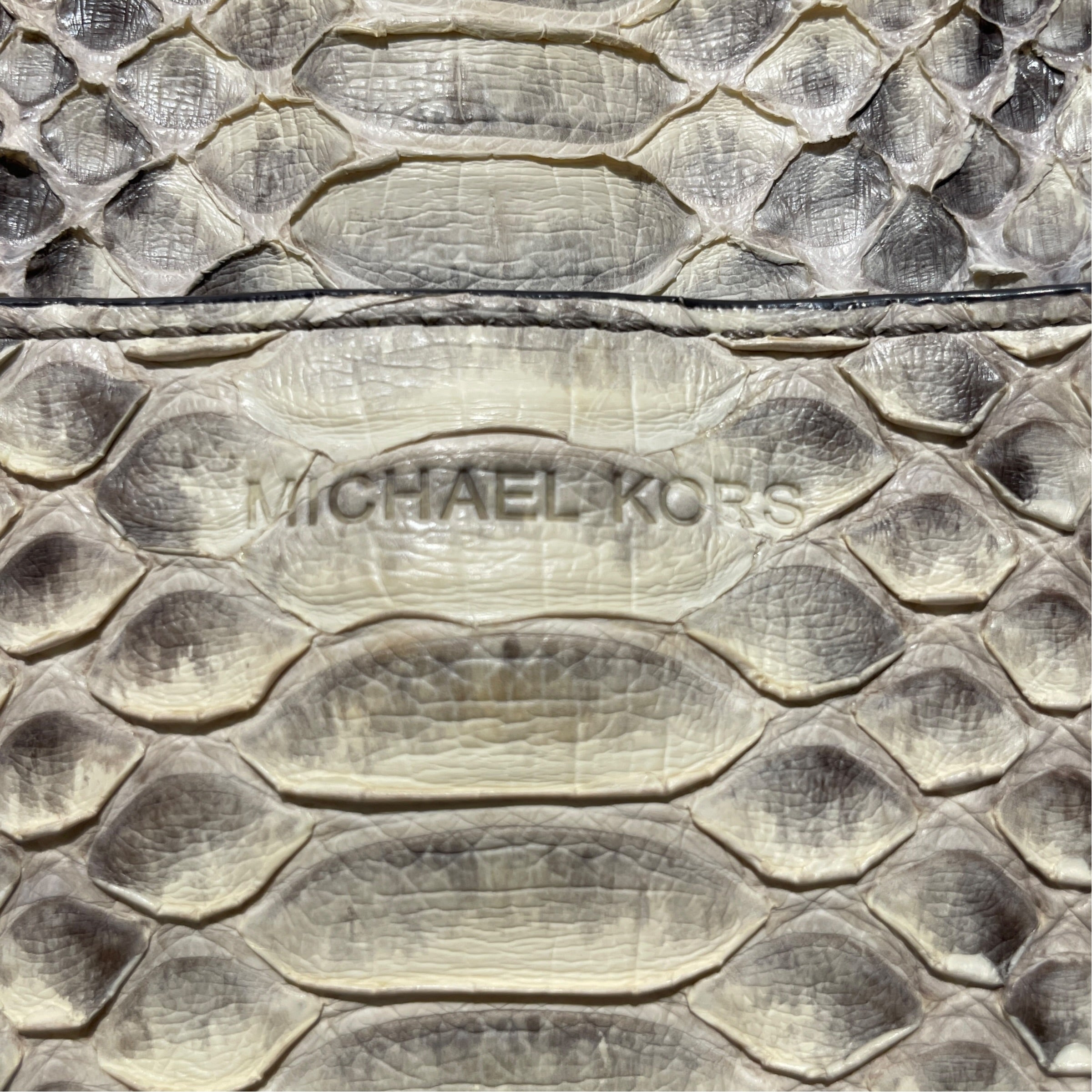 MICHAEL KORS/Cross Body Bag/Animal Pattern/KHK/snake skin fringe view 5