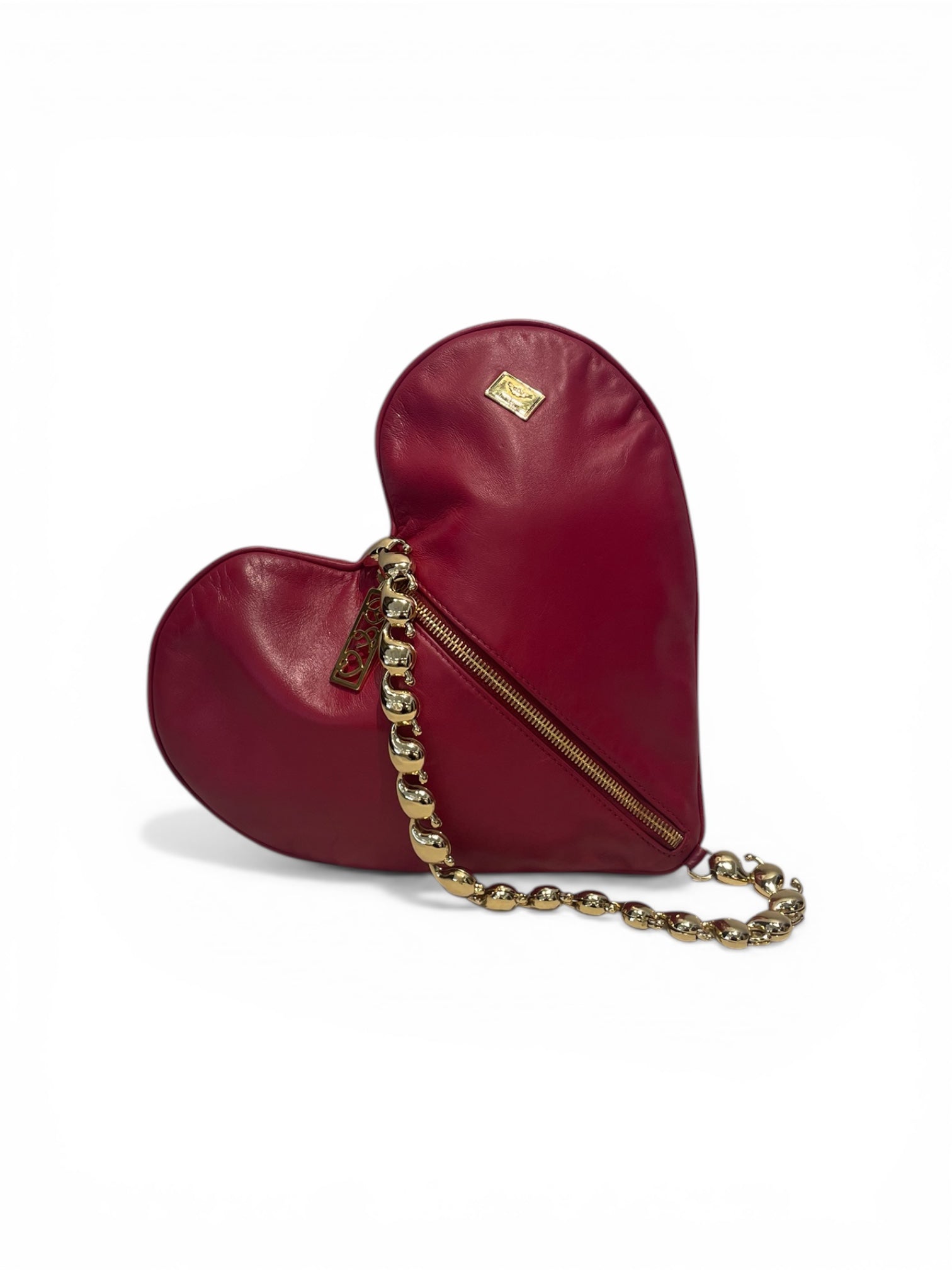 MOSCHINO/Clutch Bag/Leather/RED/Heart-Shaped Gold view 4
