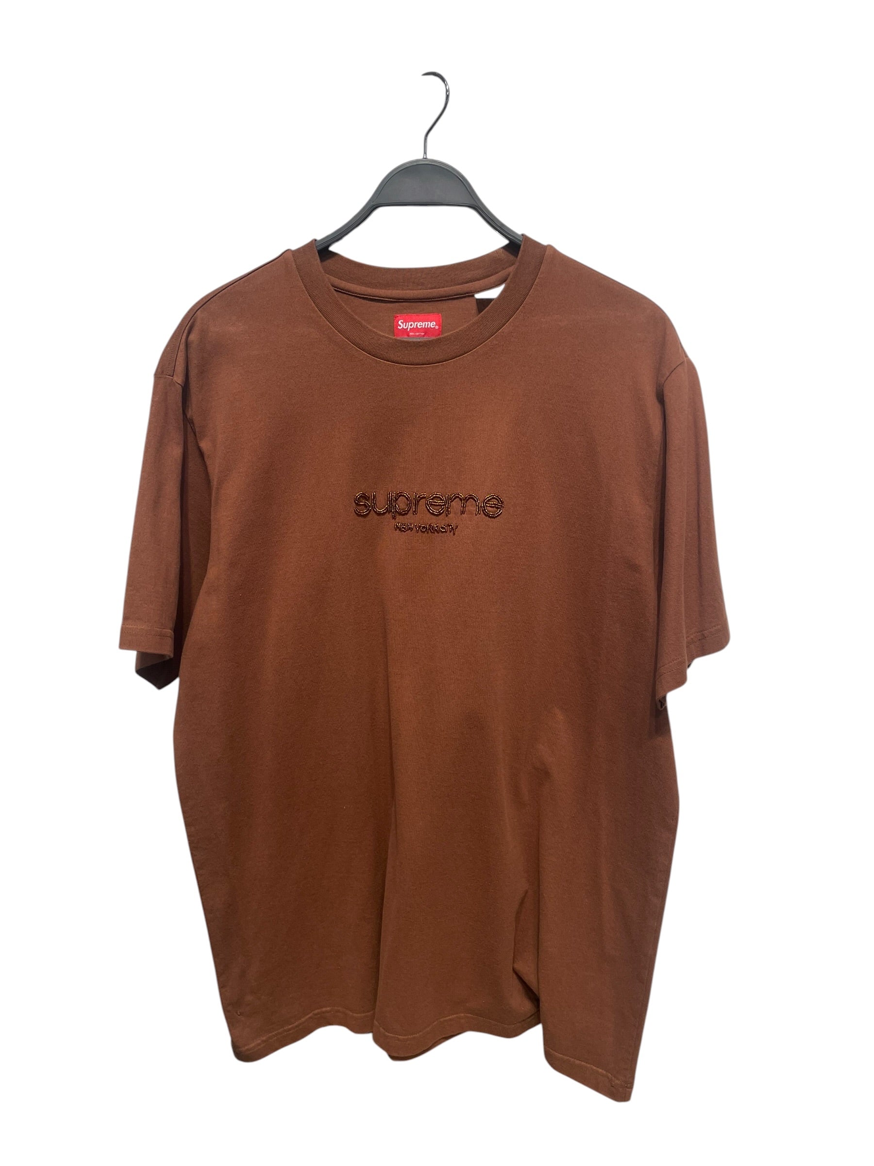 Supreme/T-Shirt/L/Cotton/BRW/BEADED LOGO view 1