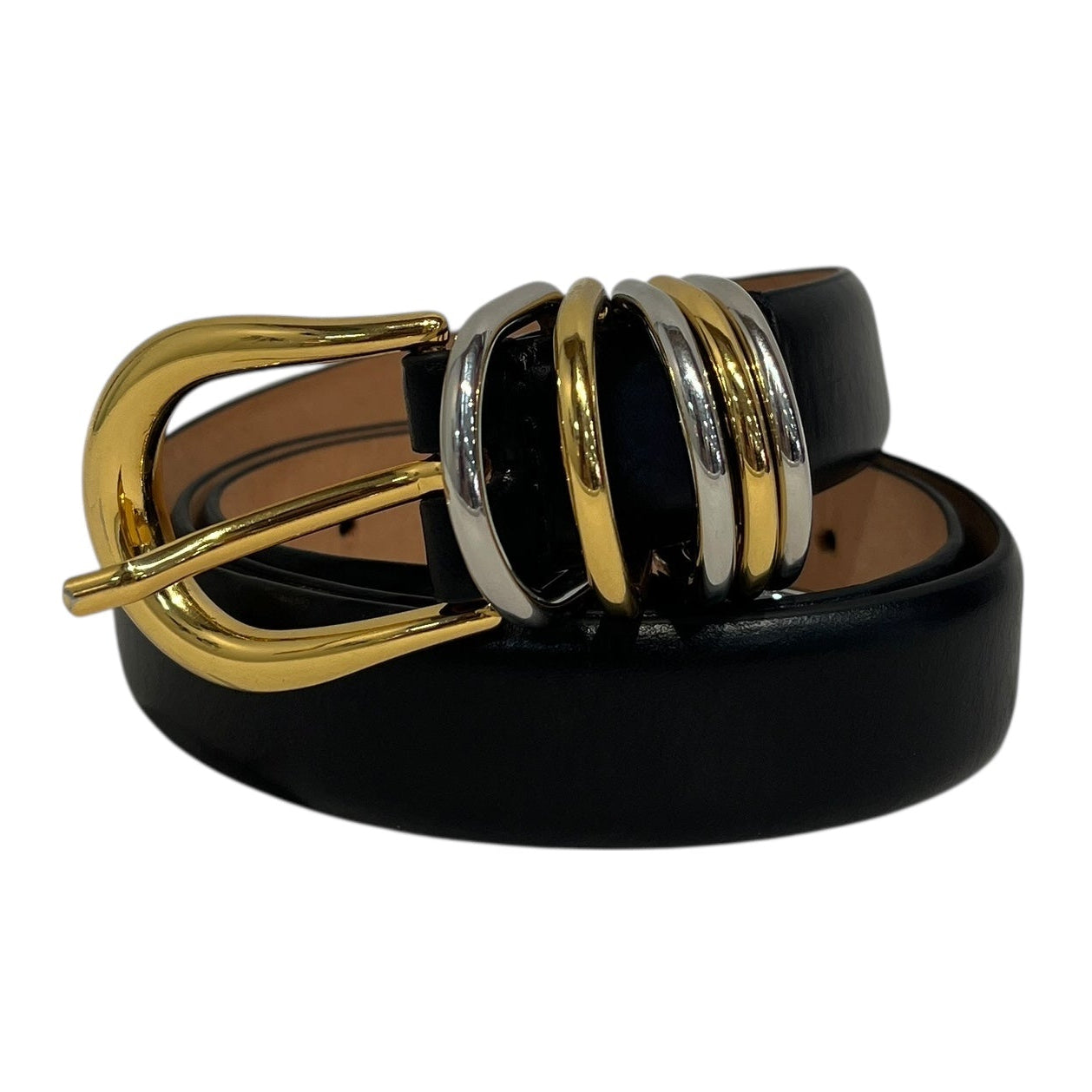 DEHANCHE/Belt/Leather/BLK/HOLLYHOCK GOLD AND SILVER view 1
