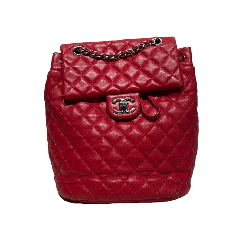 CHANEL/Backpack/Leather/RED/