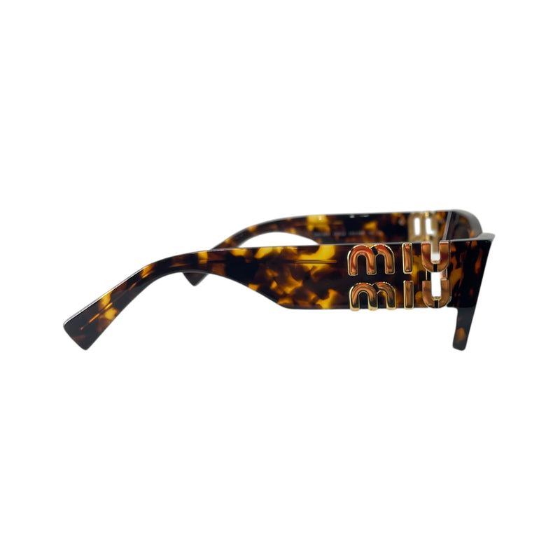MIU MIU/Sunglasses/Tortoiseshell Pattern/BRW/DBLE GLD LOGO ON SIDE