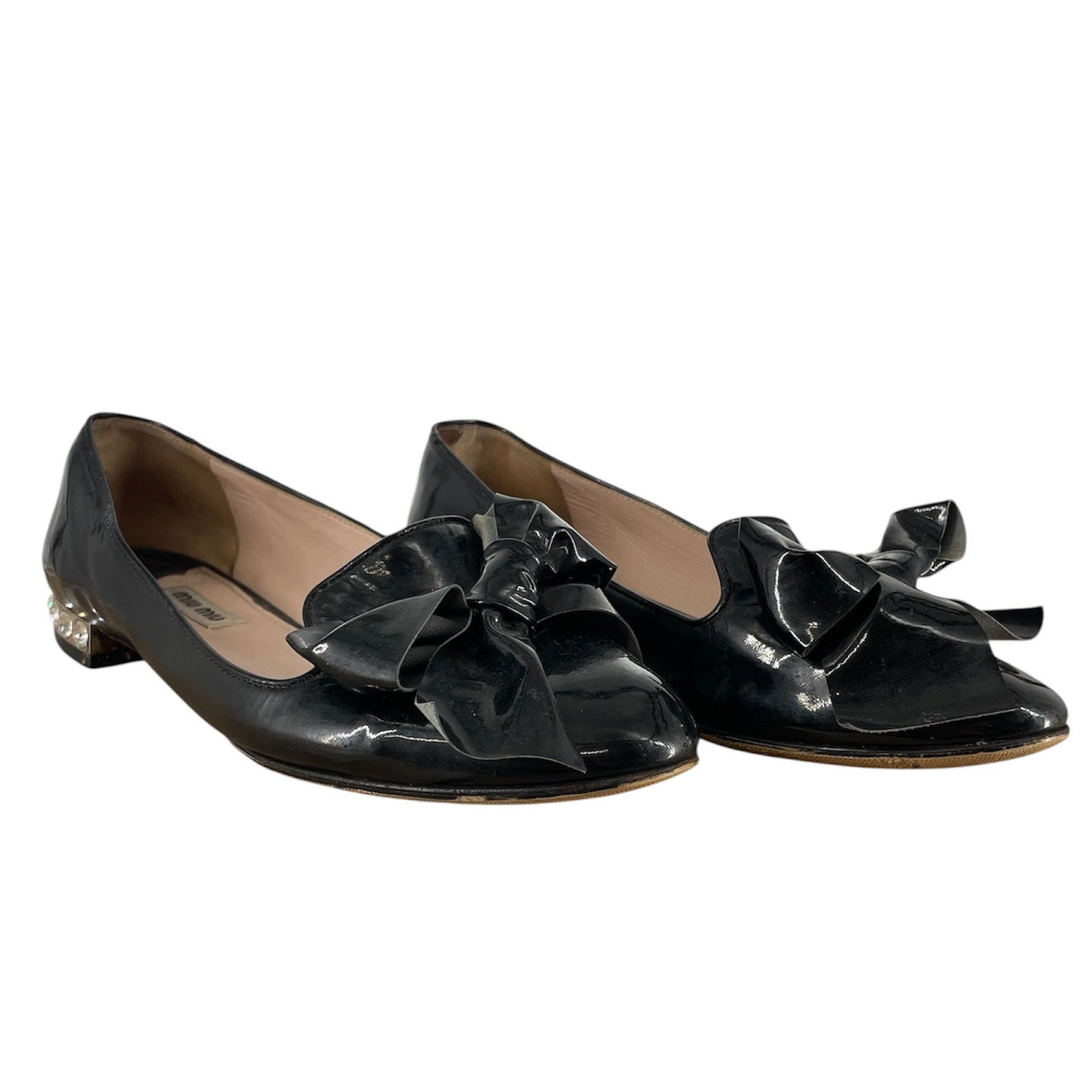 MIU MIU/Flat Shoes/EU 37/BLK/BOWS view 1