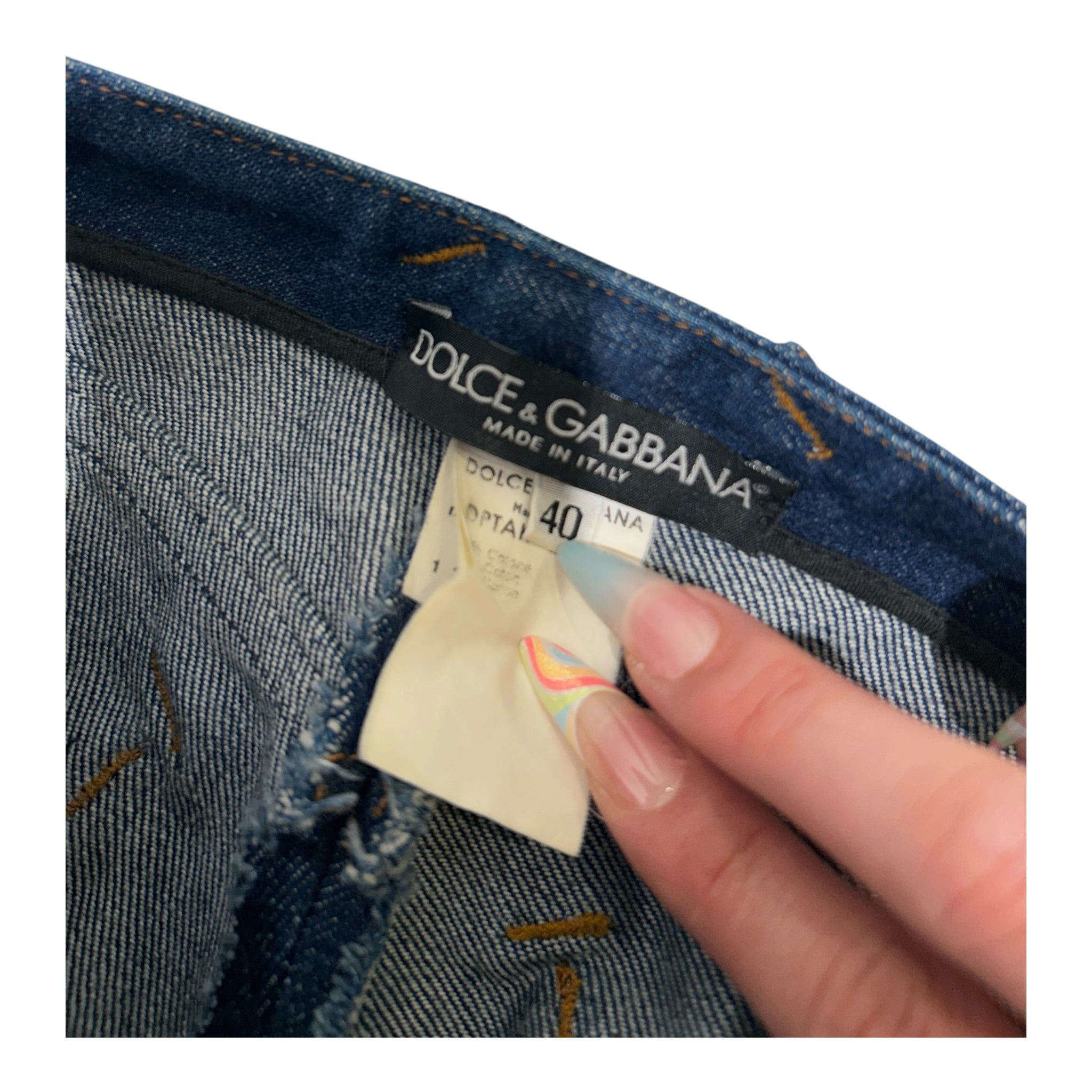 DOLCE&GABBANA/Bottoms/40/Cotton/BLU/Butterfly view 3