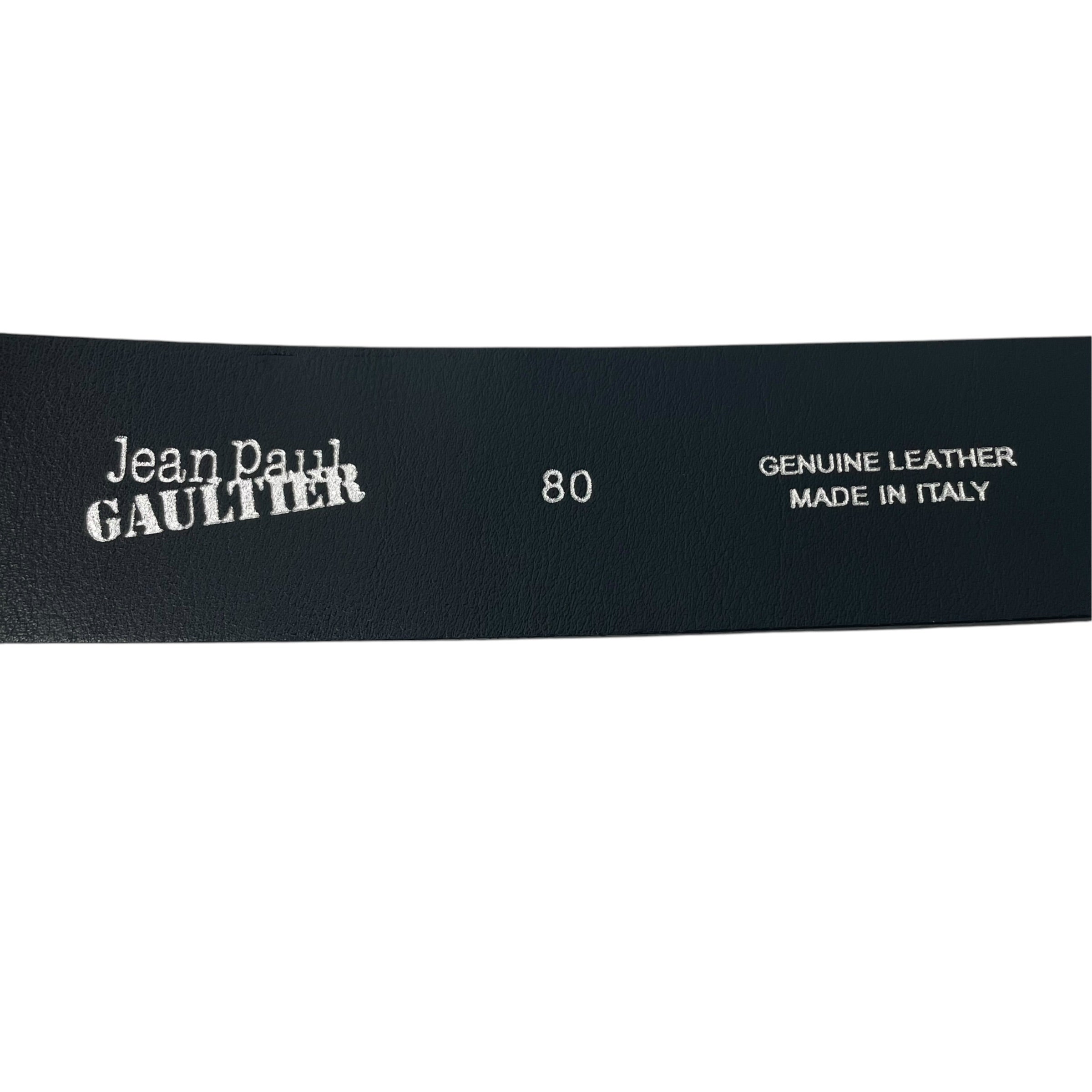 Jean Paul Gaultier/Belt/Leather/BLK/jpg silver buckle view 3