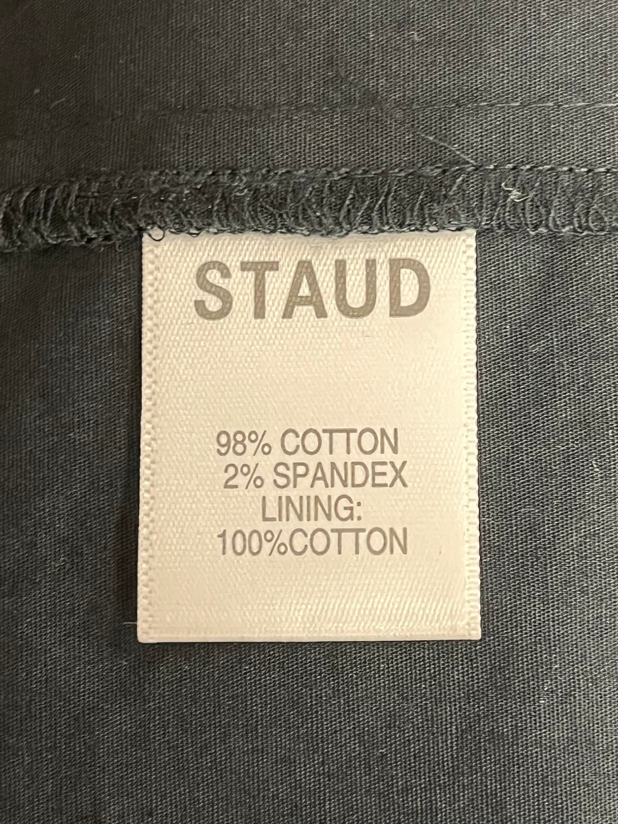STAUD/Dress/10/Cotton/BLK/BUTTON FRONT ZIP BACK view 4