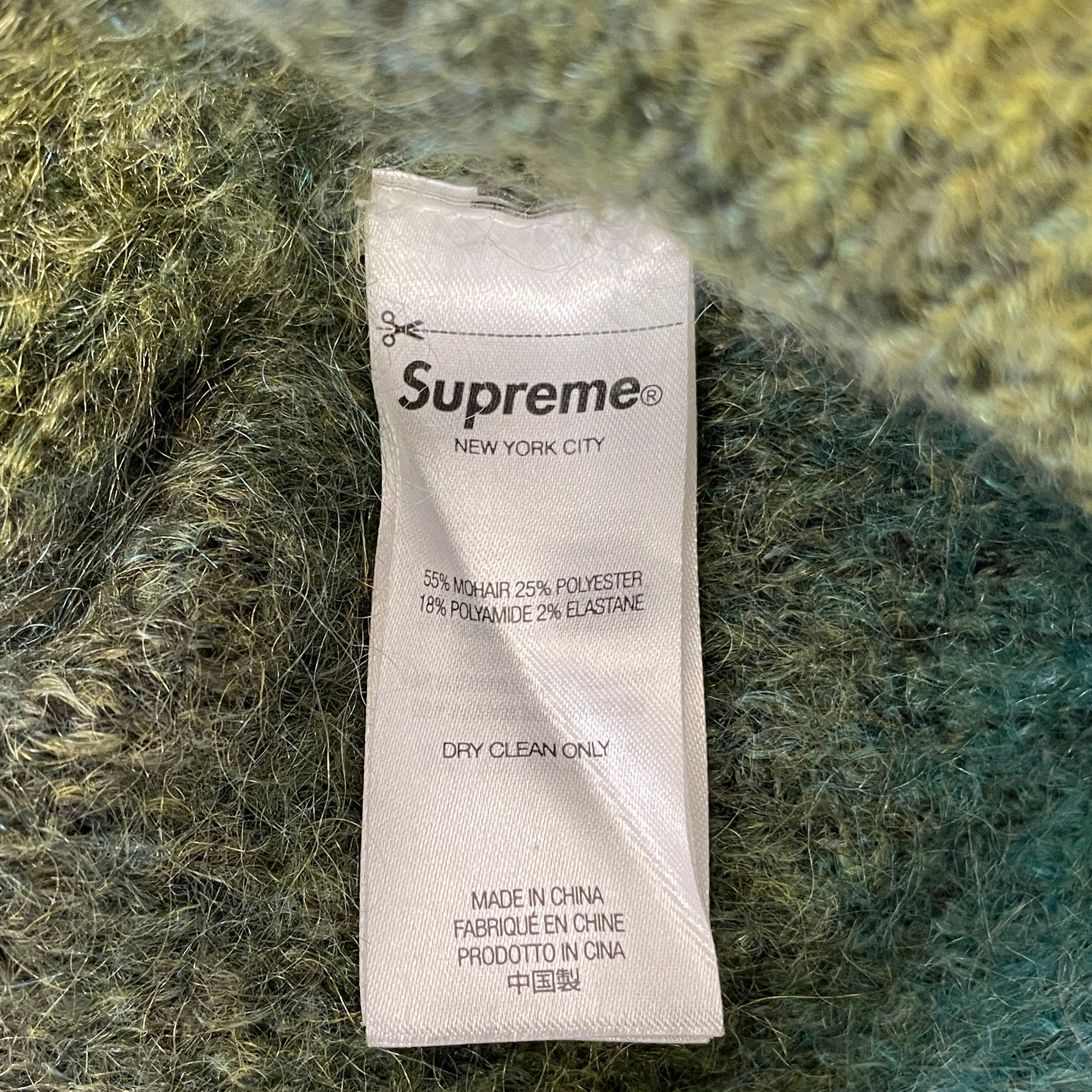 Supreme/HYSTERIC/Zip Up Hoodie/M/Stripe/Mohair/GRN/KNIT OMBRE STRIPE PATCH view 4