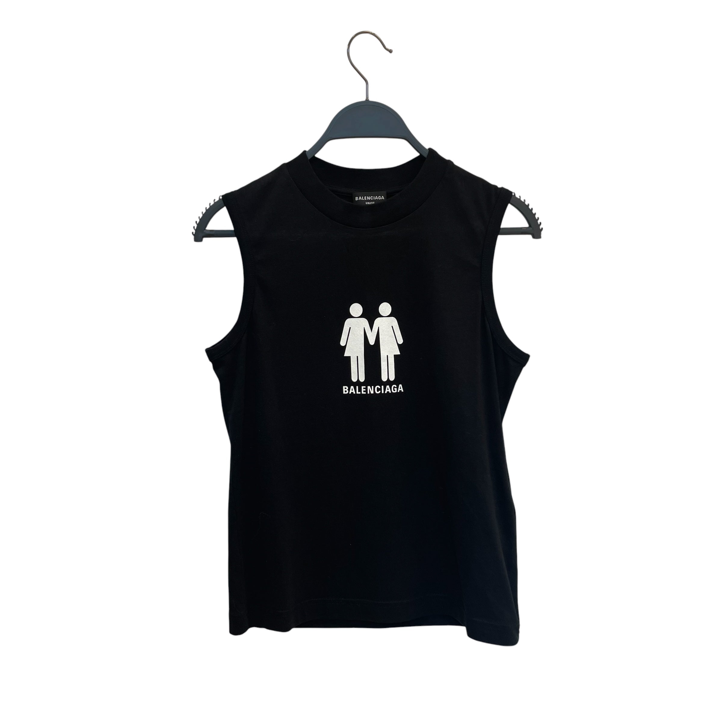 BALENCIAGA/Tank Top/M/Cotton/BLK/BLK SL WOMEN HAND HOLD TEE view 1
