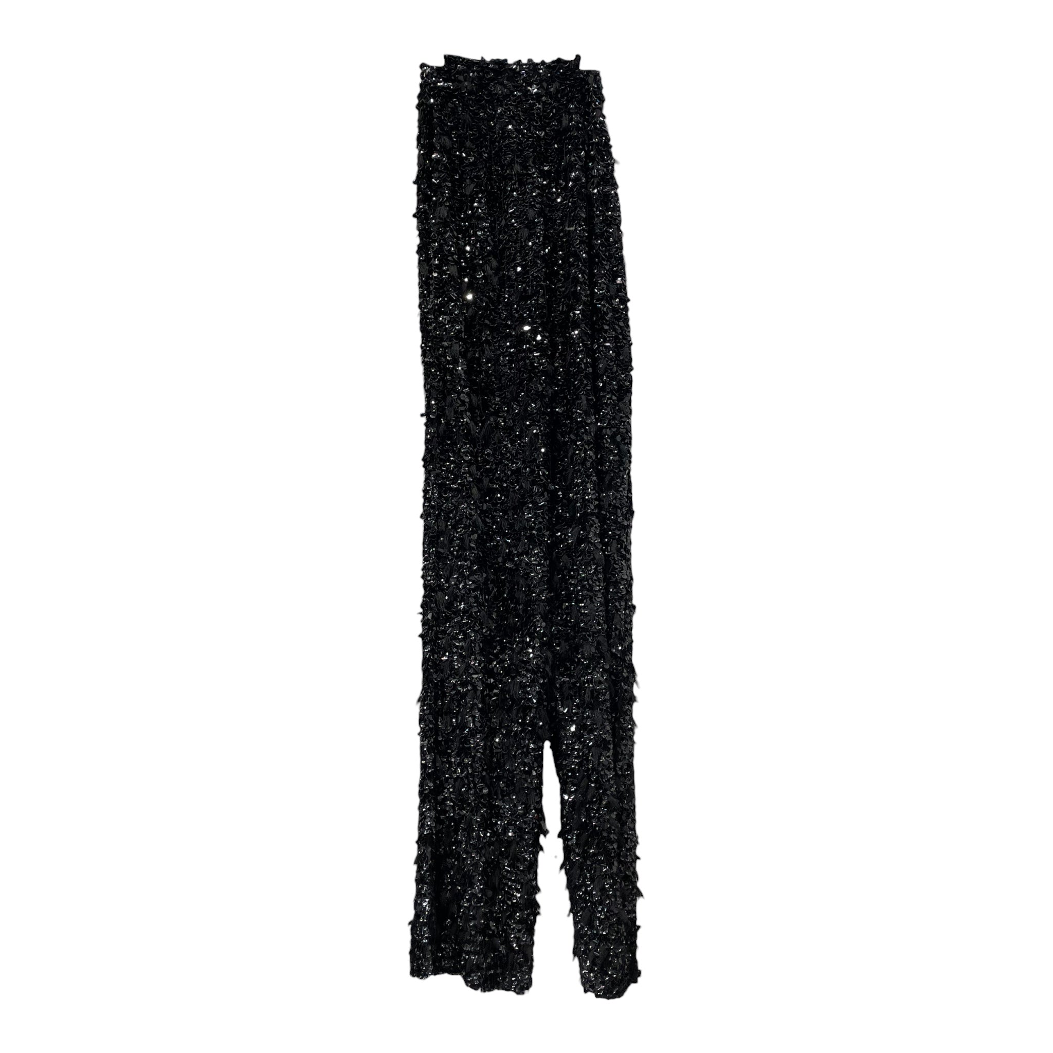 BALENCIAGA/Bottoms/34/Polyester/BLK/destroyed sequin pants view 2