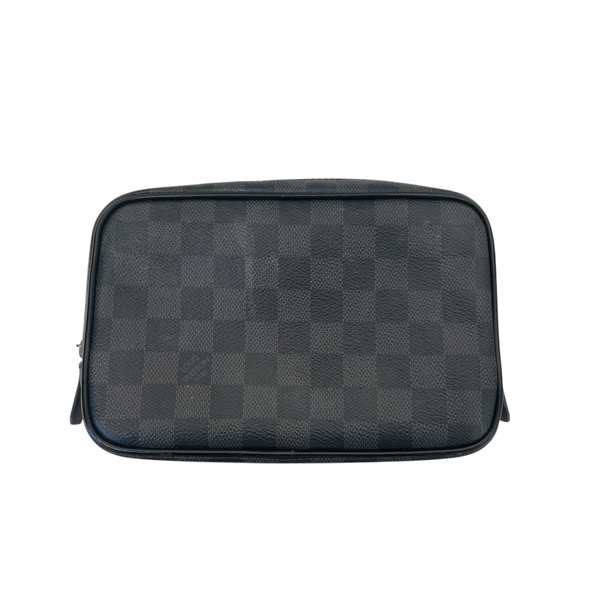 LOUIS VUITTON/Pouch/Glen Check/Leather/BLK/DAMIER EBENE TOILETRY POUCH view 2