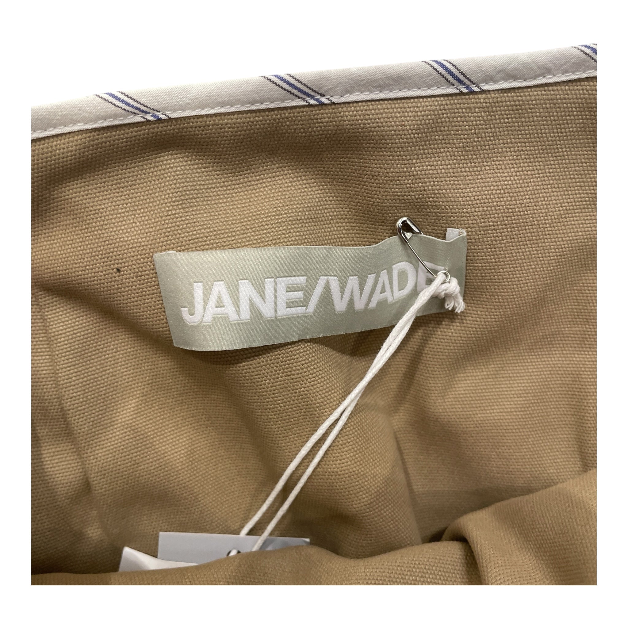 JANE/WADE/Skirt/2/Stripe/Cotton/KHK/Mini Length/silver buckle + snap details view 3