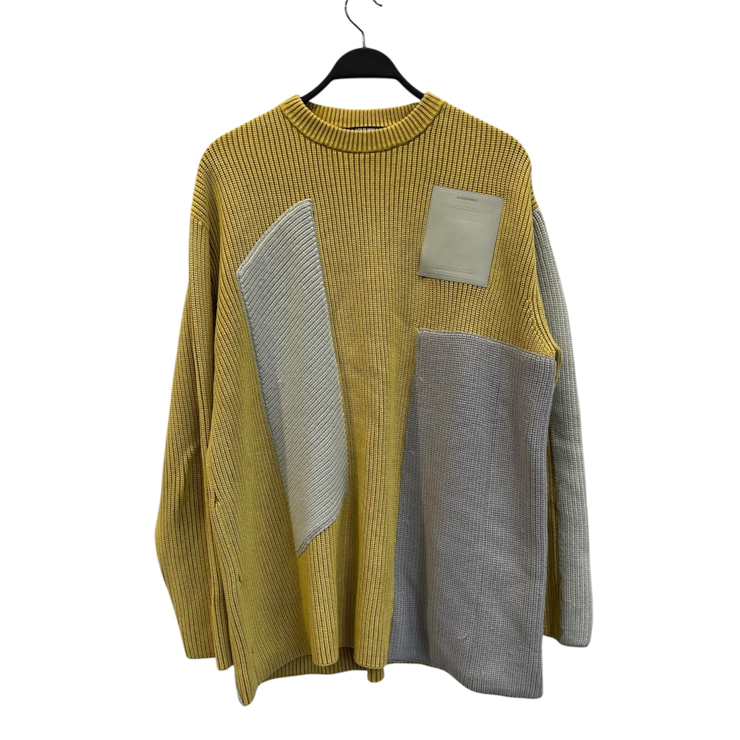 A-COLD-WALL/Heavy Sweater/L/Cotton/GRY/Gray/Yellow Sweater view 1