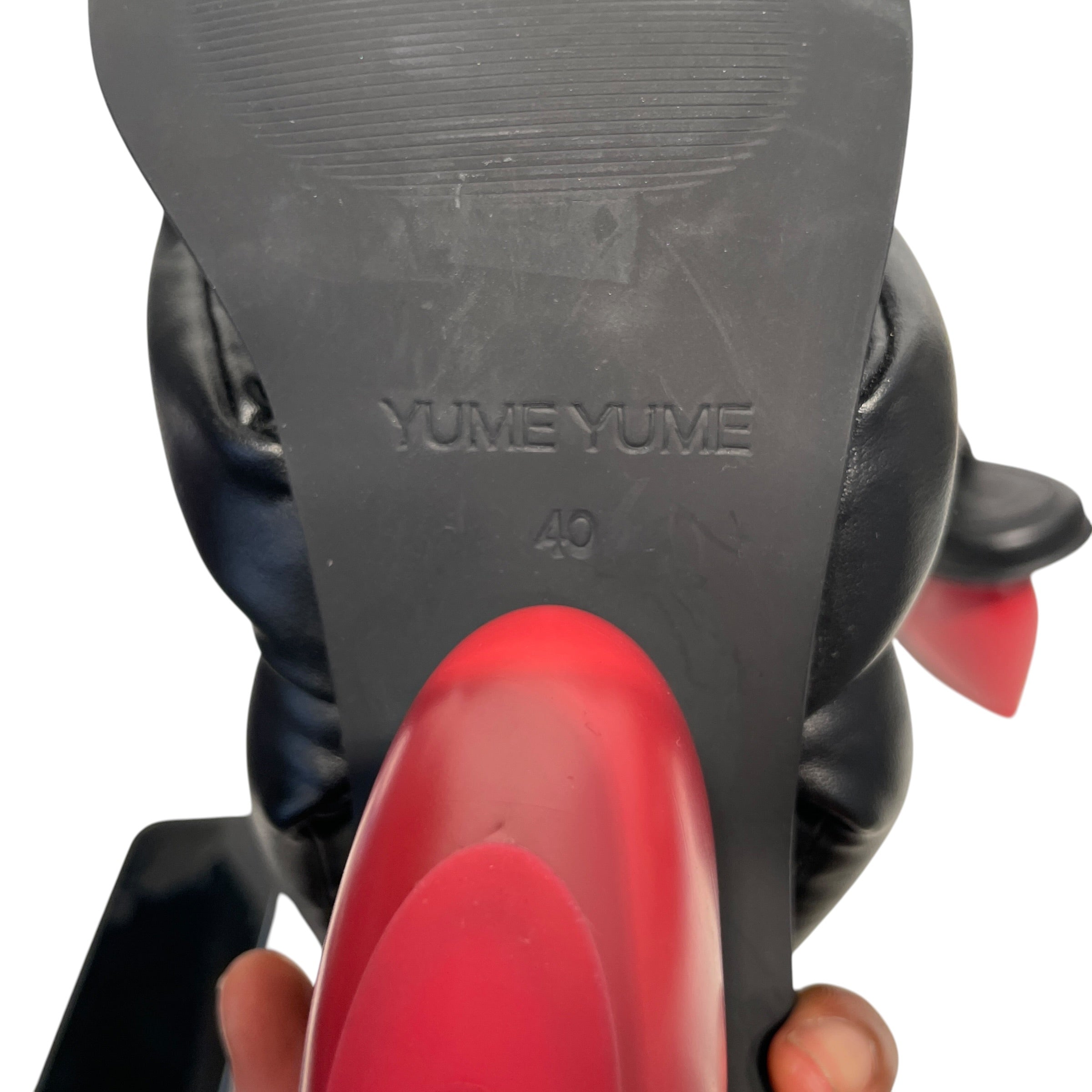 YUME YUME/Heels/US 8.5/Leather/BLK/puffy/heart heel/strappy/sqr view 4