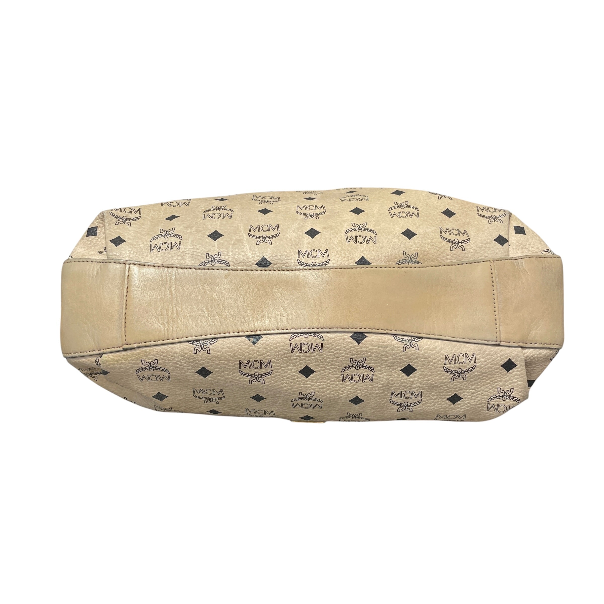 MCM/Hand Bag/Monogram/Leather/BEG/Drawstring Tote view 6