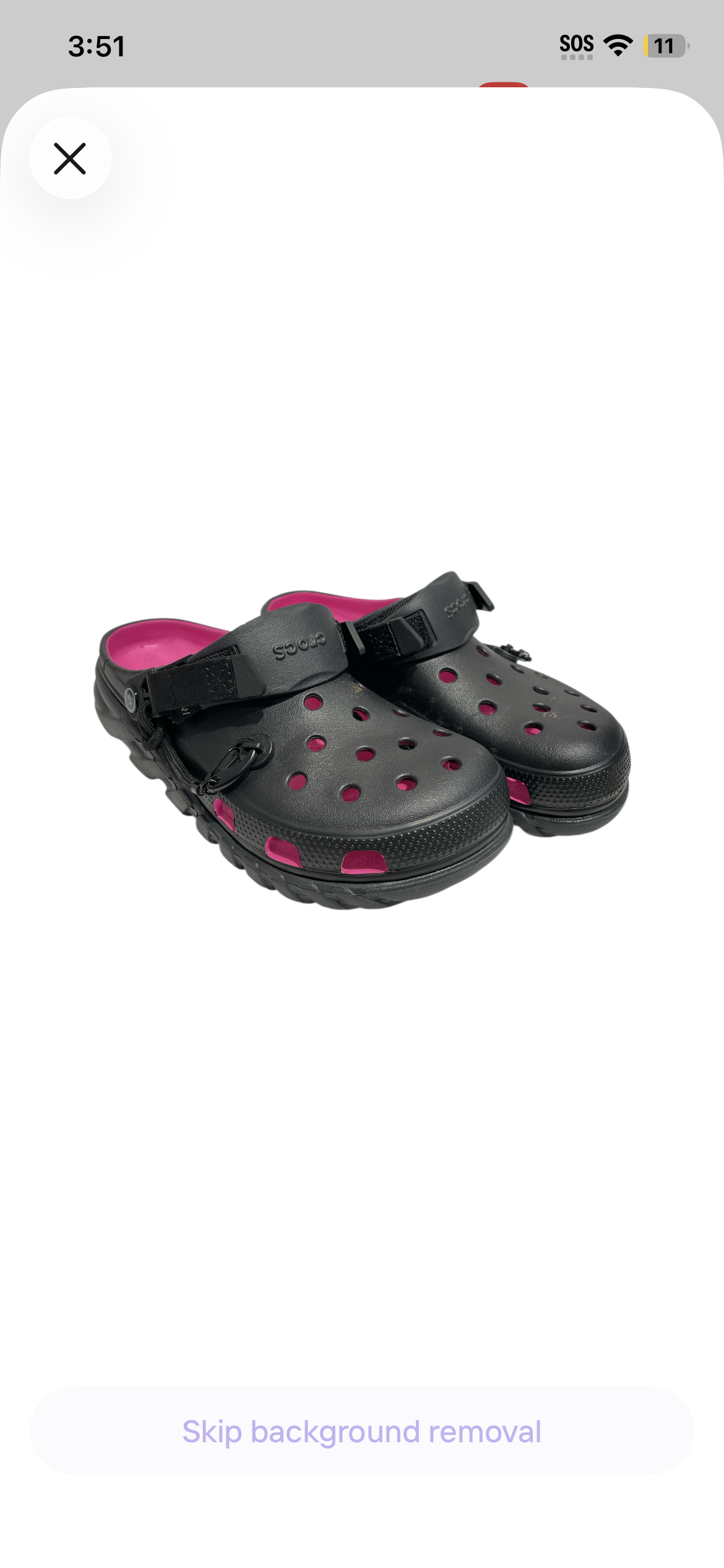 crocs/Sandals/US 11/Nylon/BLK/Post Malone Crocs Duet Max view 1