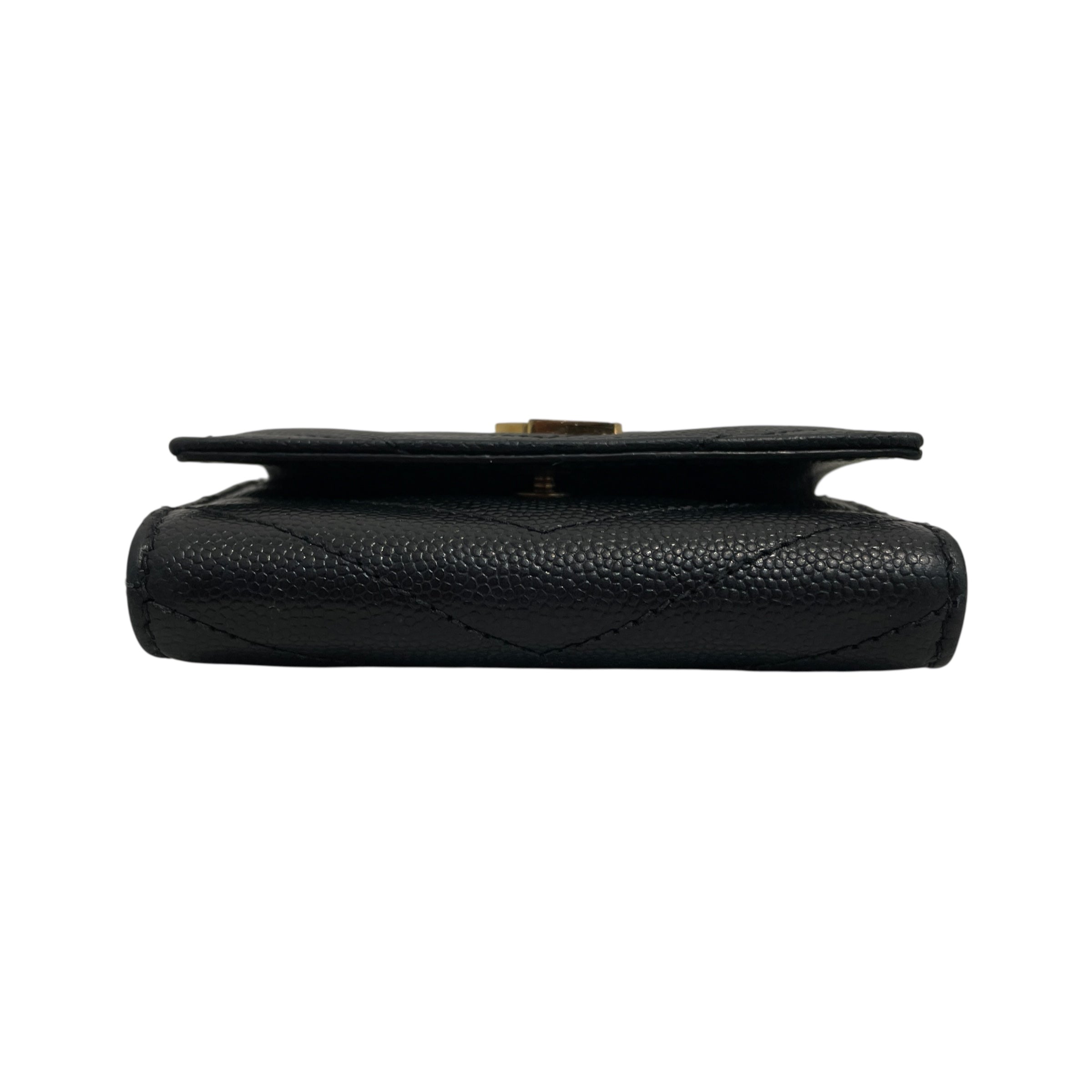YVES SAINT LAURENT/Bifold Wallet/Leather/BLK/Cassandra Matelasse Keycase view 3