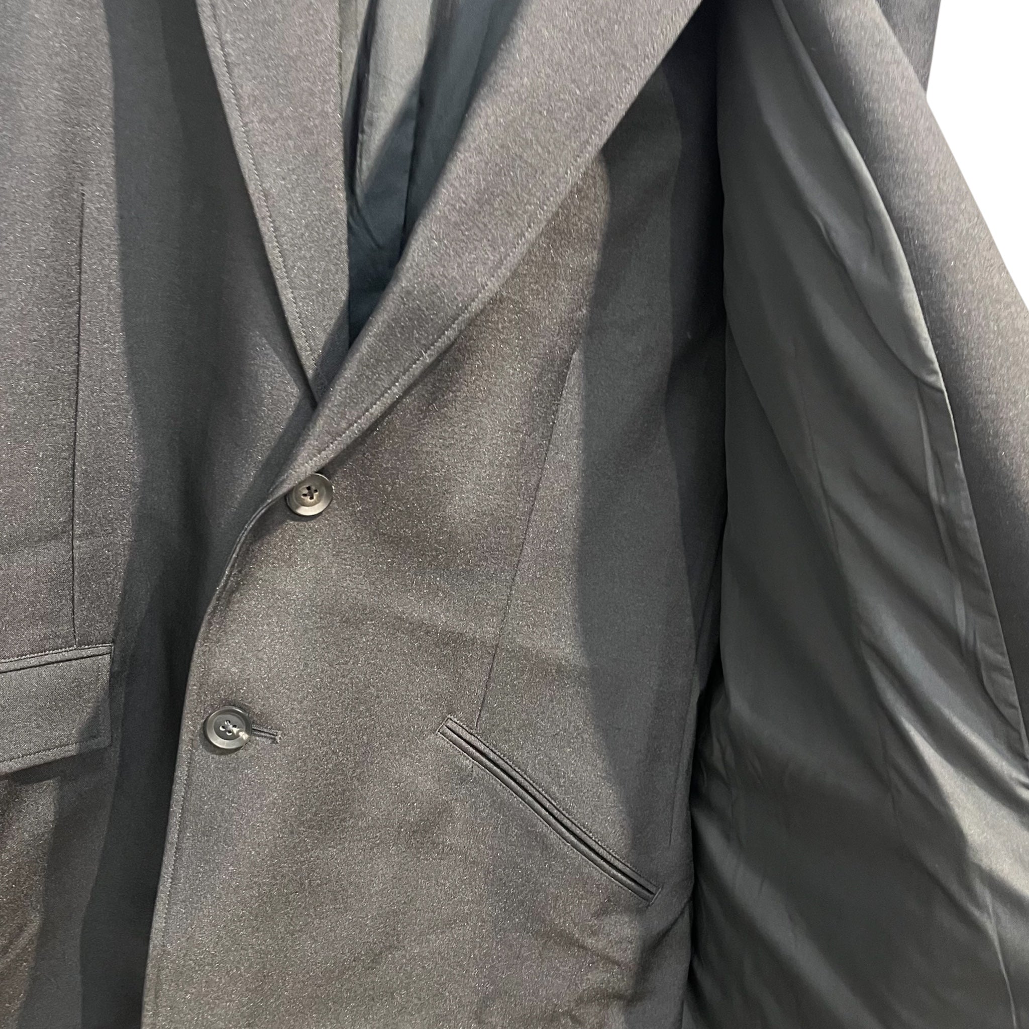 Y-3/adidas/YOHJI YAMAMOTO/Tailored Jkt/L/Polyester/BLK/ASYMETRIC SUITCOAT view 4