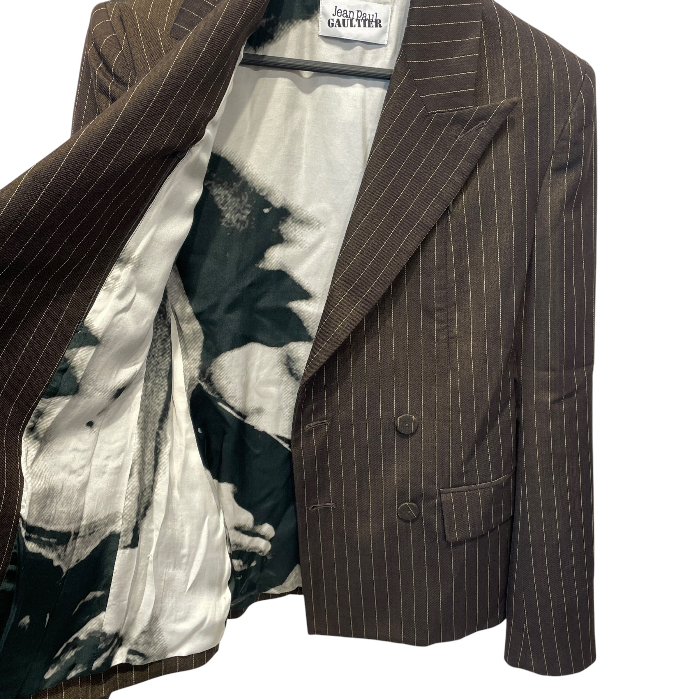 Jean Paul Gaultier/Jacket/40/Cotton/BRW/Stripe/DOUBLE BREASTED BLAZER view 3