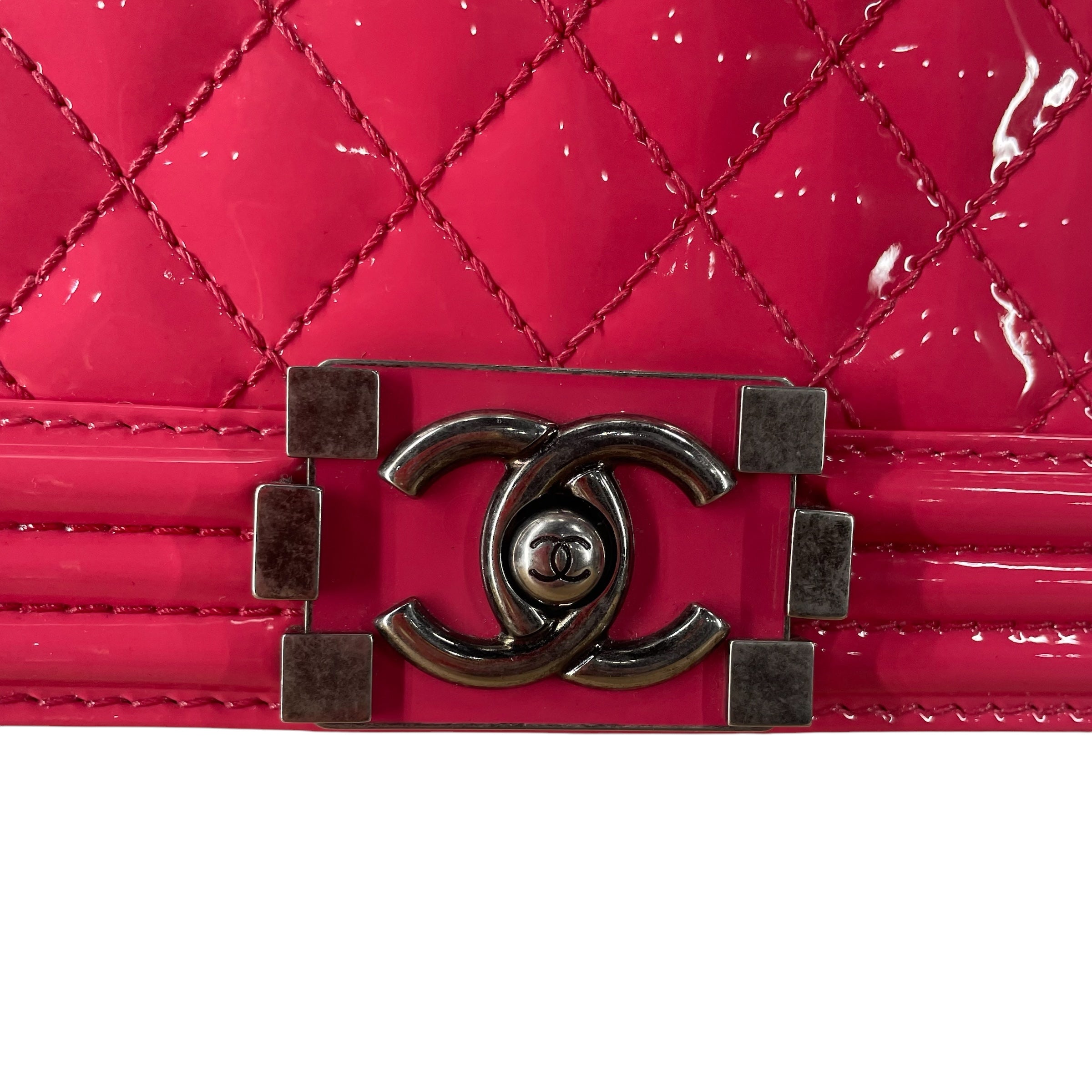 CHANEL/Cross Body Bag/Leather/PNK/17869624 PATENT BOY BAG view 2