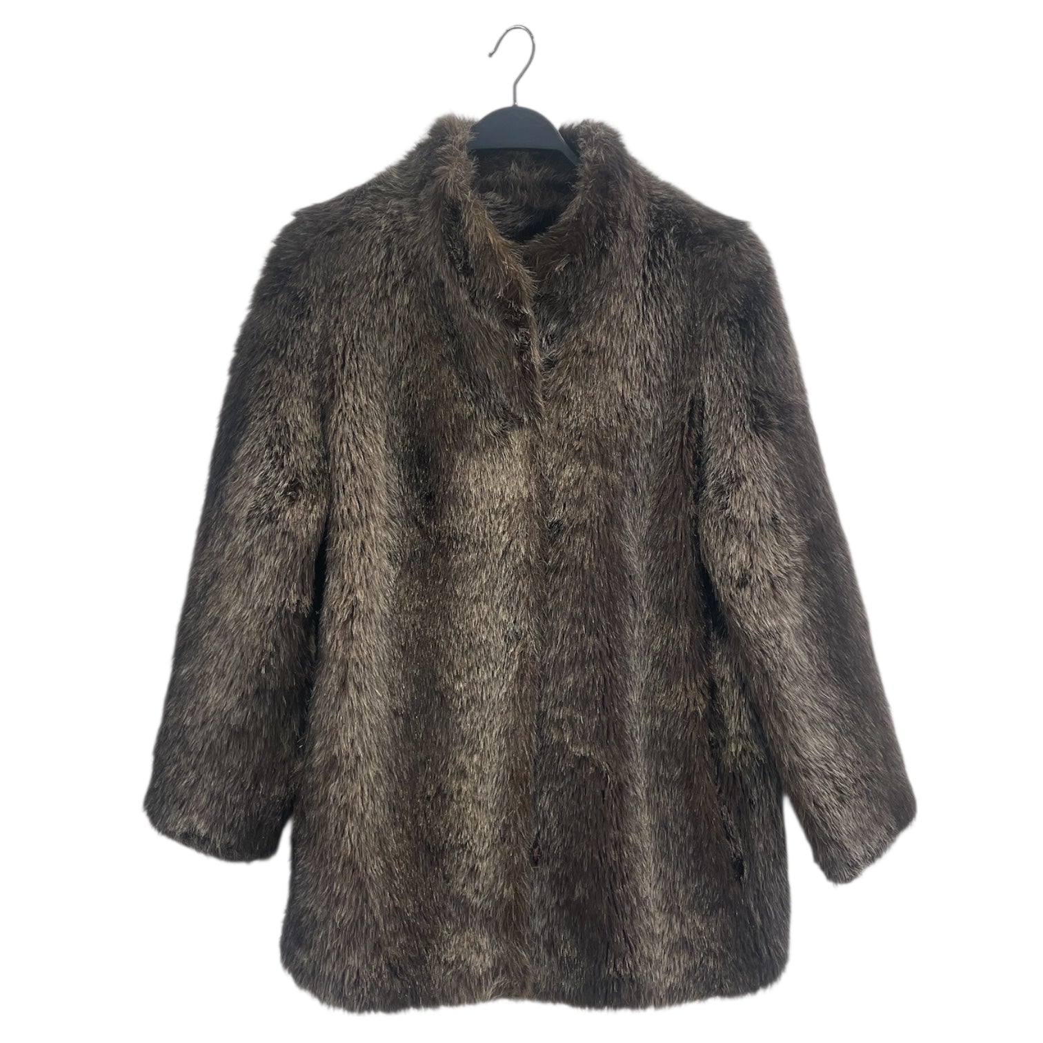 Vintage/Coat/Fur/BRW/brown bur no button view 1