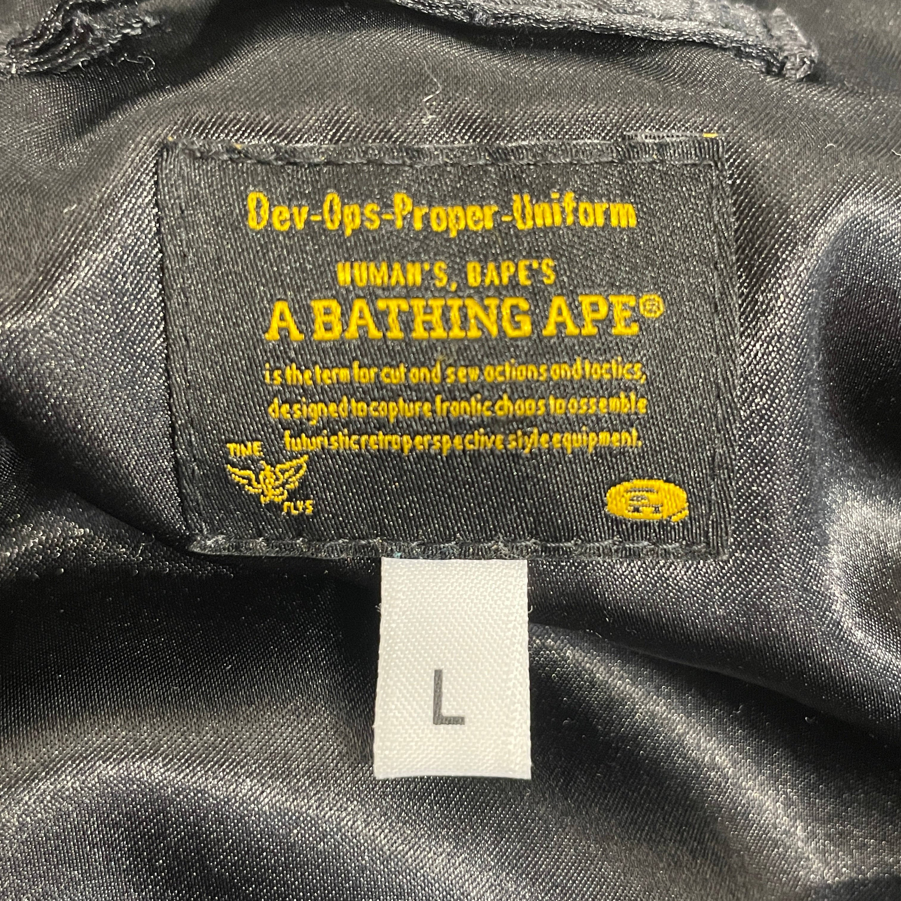 A BATHING APE/Flight Jkt/L/Polyester/BLK/A BATHING APE MA-1 BOMBER view 3