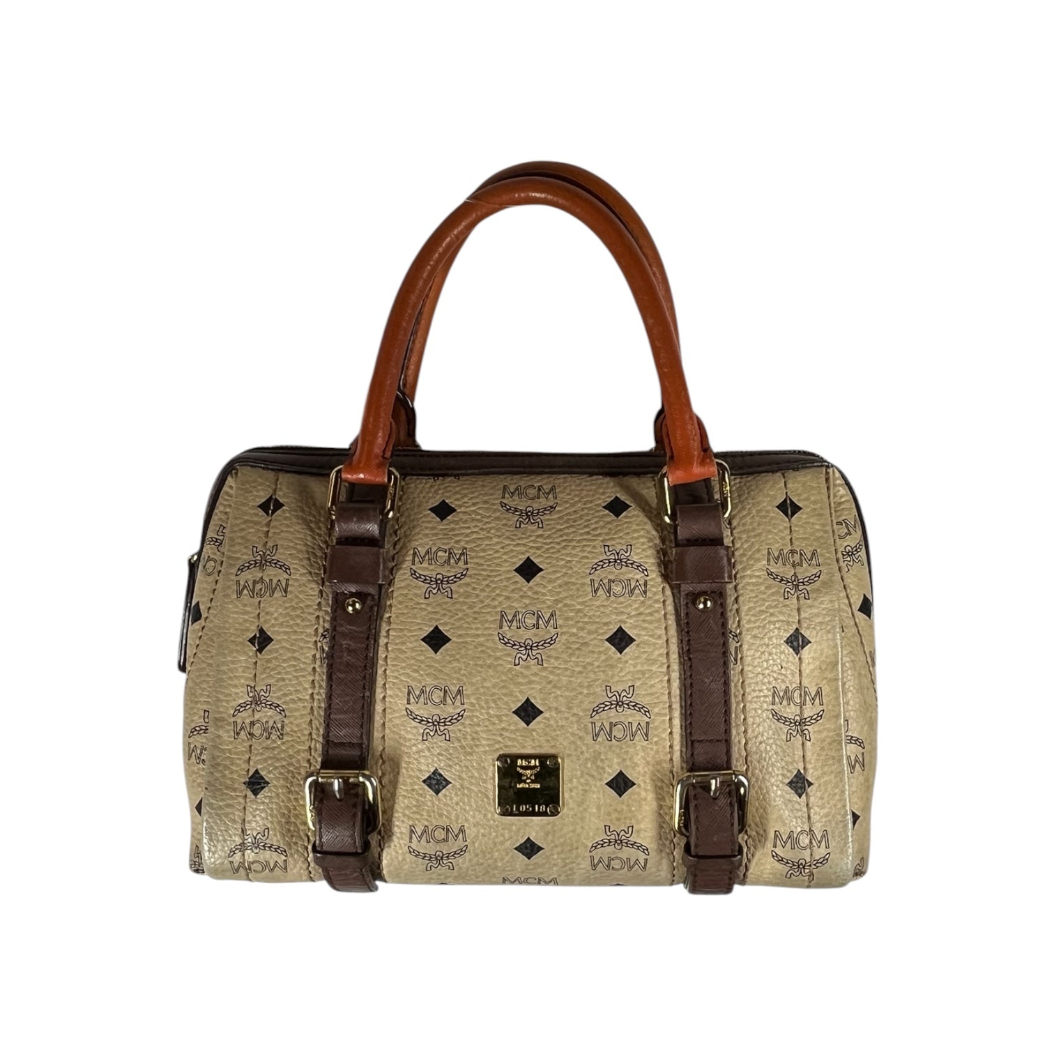MCM/Boston Bag/Monogram/Leather/BEG/TWO TONE BEIGE view 1