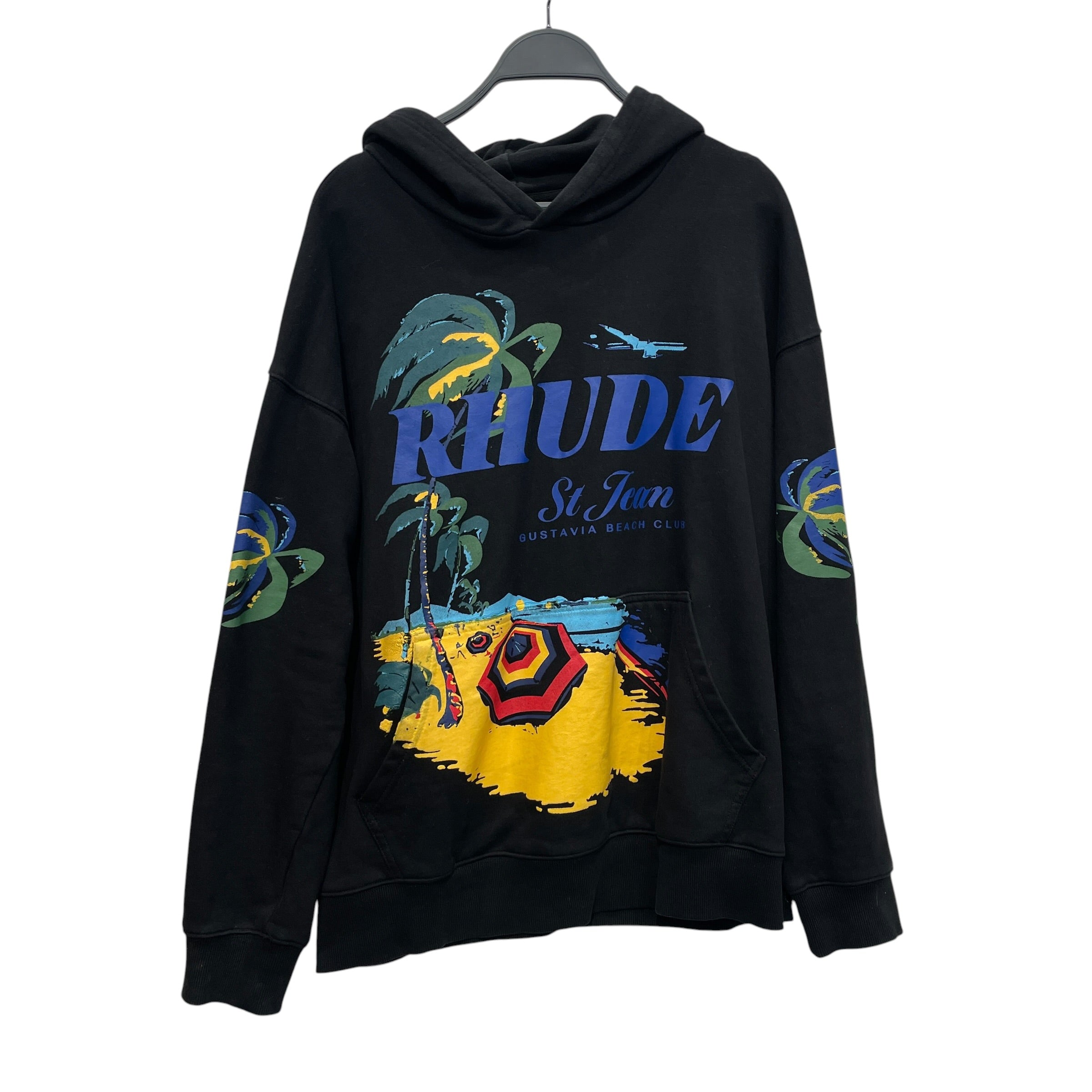 RHUDE/Hoodie/7/Cotton/BLK/BEACH view 1