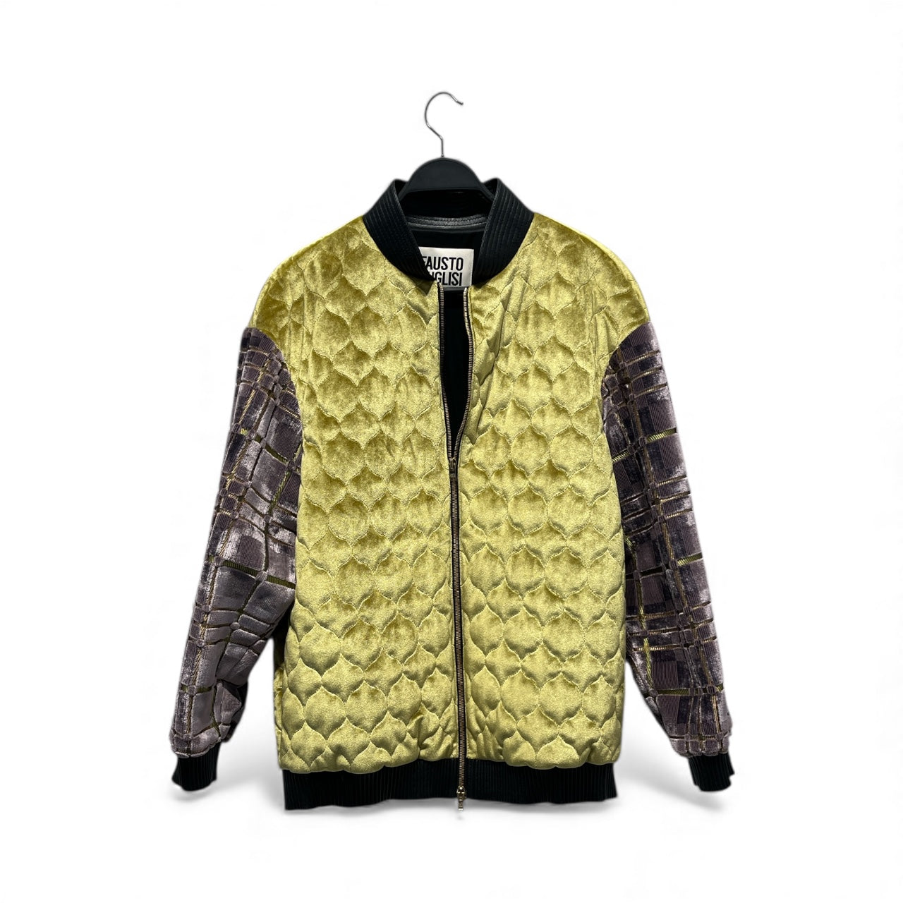FAUSTO PUGLISI/Jacket/M/Velour/YLW/QUILTED DOUBLE ZIP BOMBER view 1