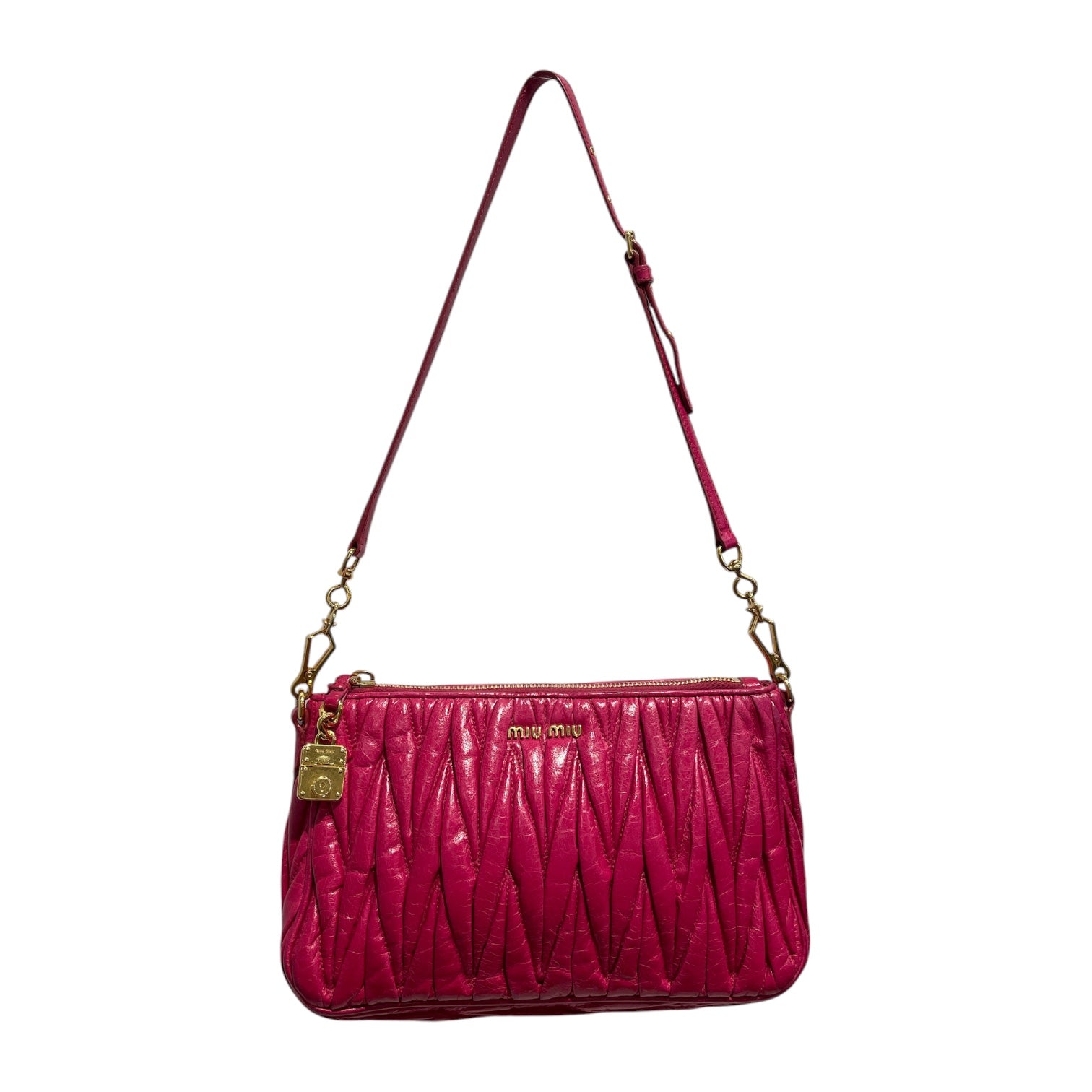 MIU MIU/Clutch Bag/Leather/PNK/Matelasse nappa leather pouch view 1